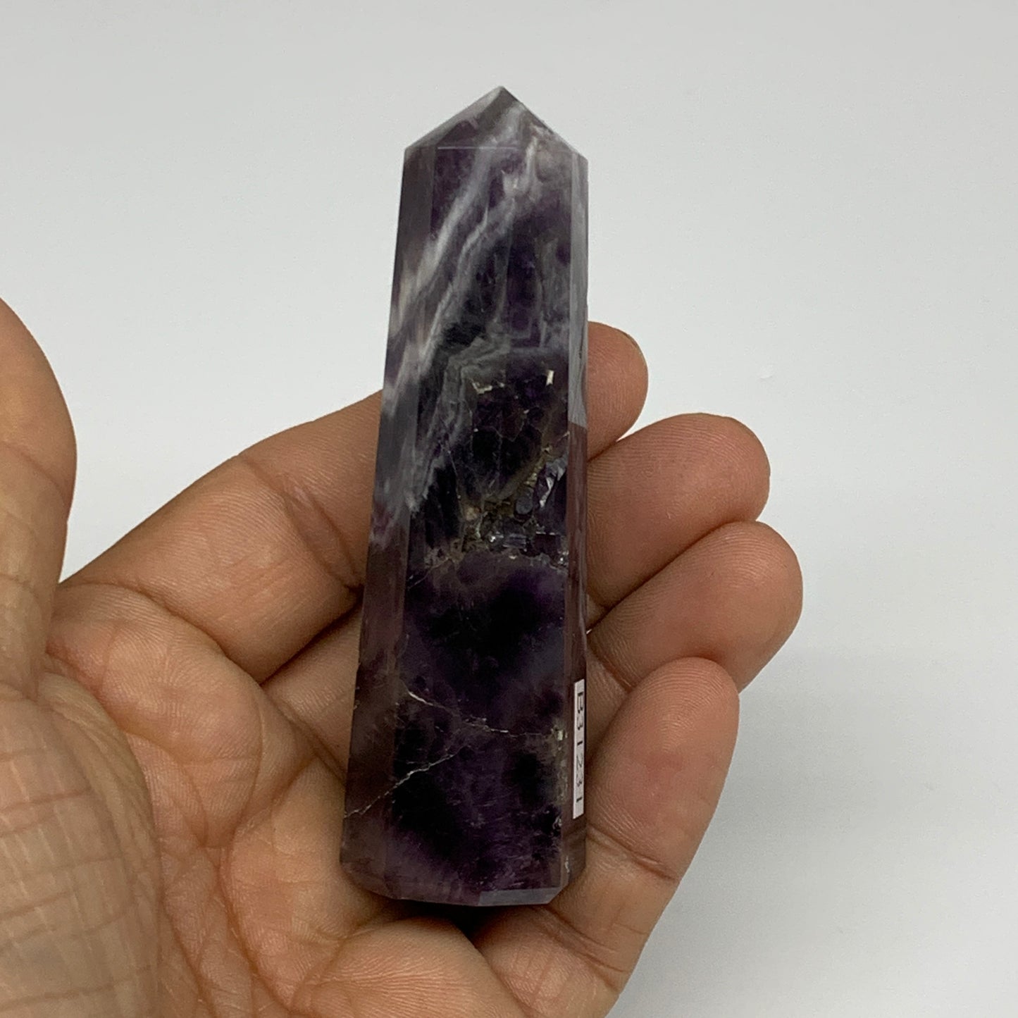 74.7g, 3.2"x0.9"x1", Natural Amethyst Tower Point Obelisk @Brazil, B31231