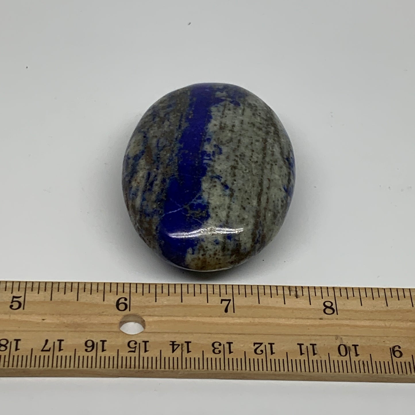108.3g, 2.6"x1.8"x0.9", Natural Lapis Lazuli Palm Stone @Afghanistan, B36691