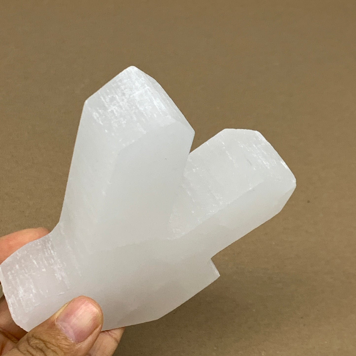 0.81 lbs, 4.2"x3.5"x1.1", Natural Selenite Crystals Carved,Home Decor, B35977