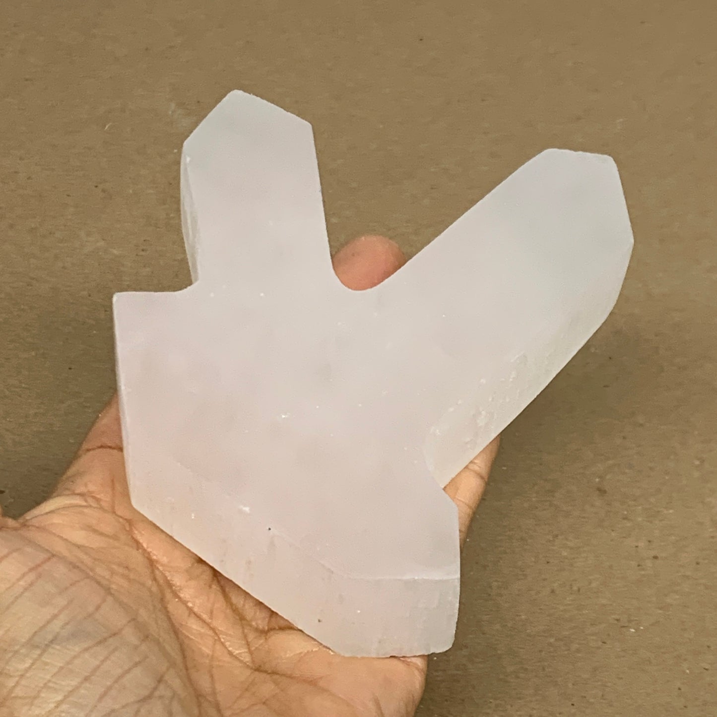 0.81 lbs, 4.2"x3.5"x1.1", Natural Selenite Crystals Carved,Home Decor, B35977