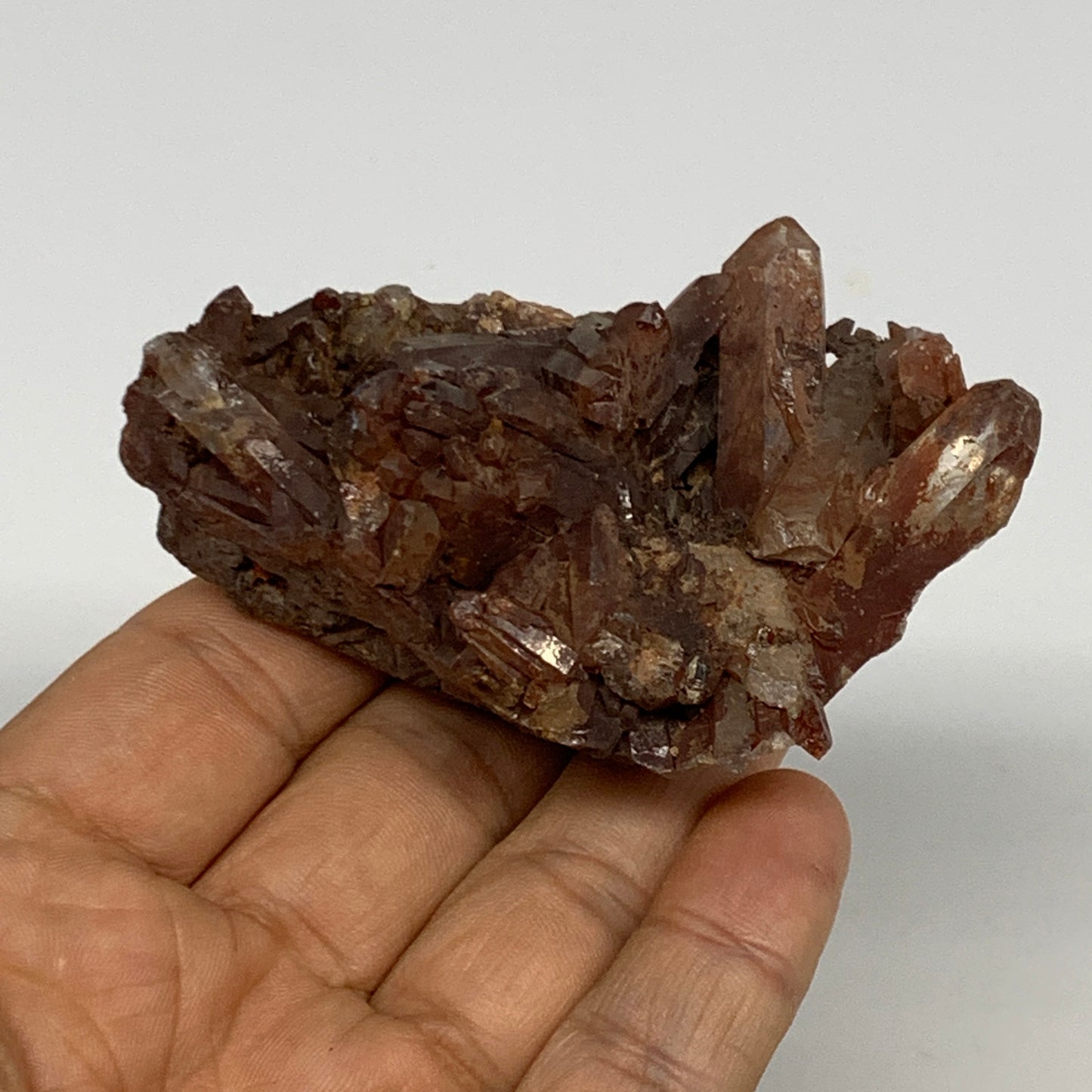 101.3g, 3"x1.8"x1.2", Orange Quartz Cluster Crystal Terminated @Brazil, B28918