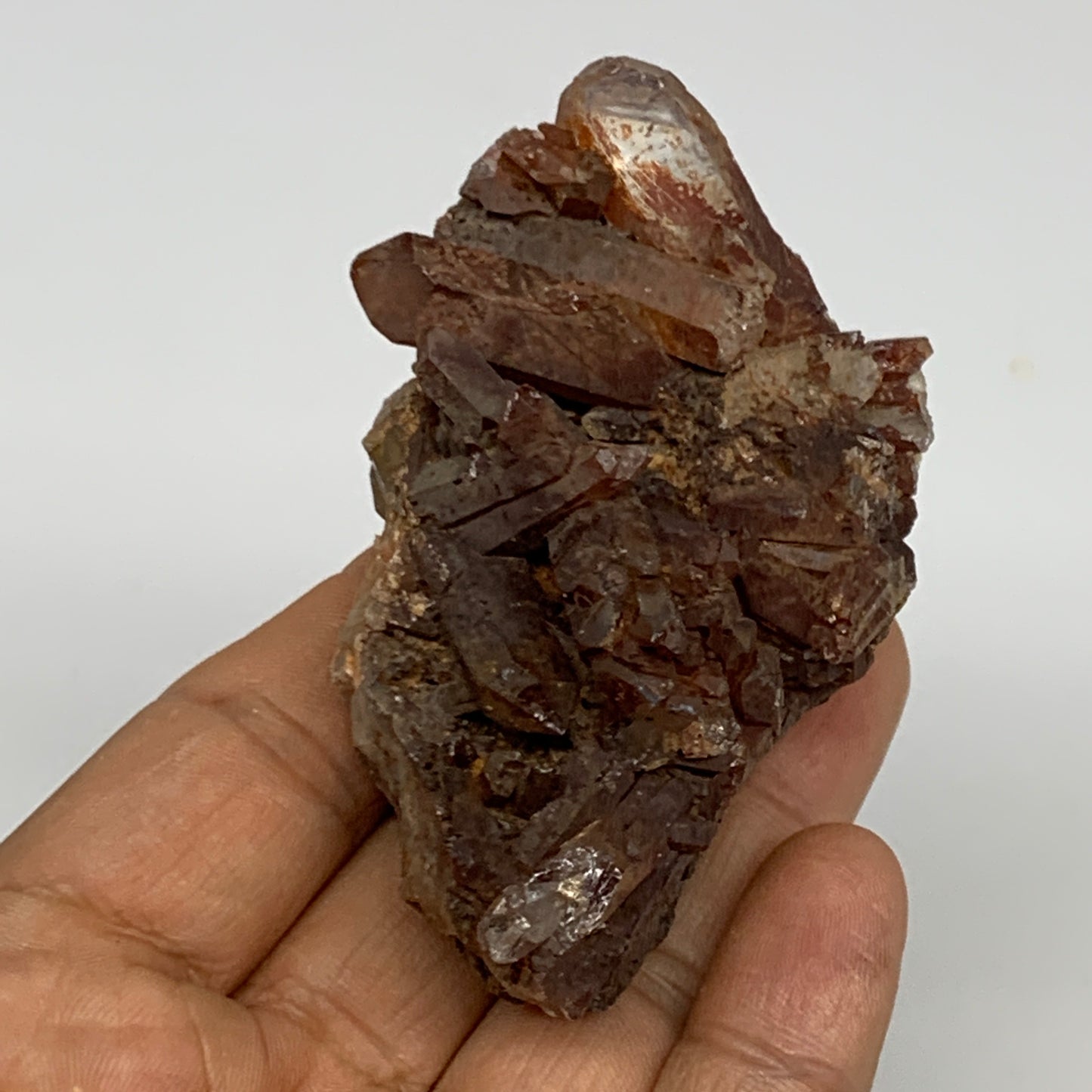 101.3g, 3"x1.8"x1.2", Orange Quartz Cluster Crystal Terminated @Brazil, B28918