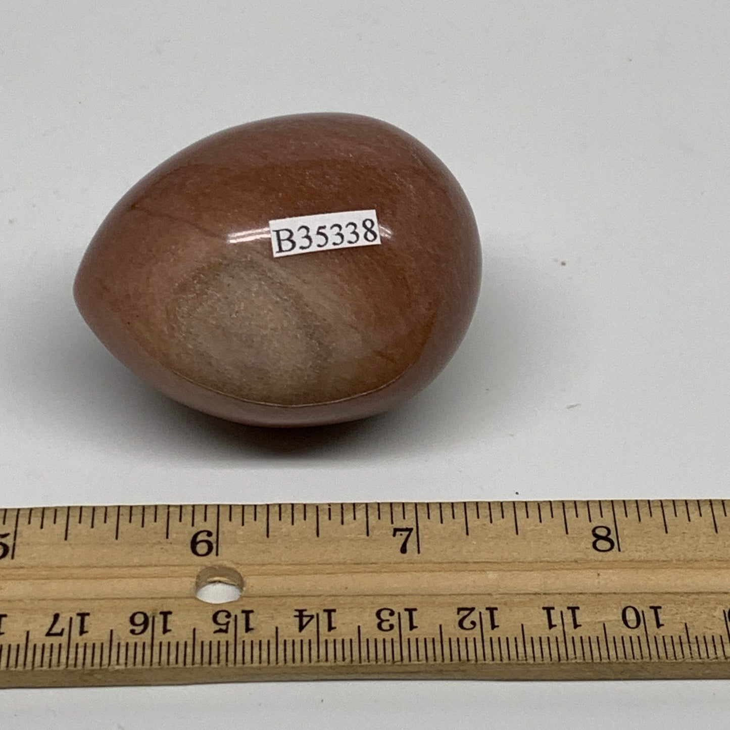124.7g, 2.1"x1.6", Natural Red Aventurine Egg Polished Gemstone, B35338