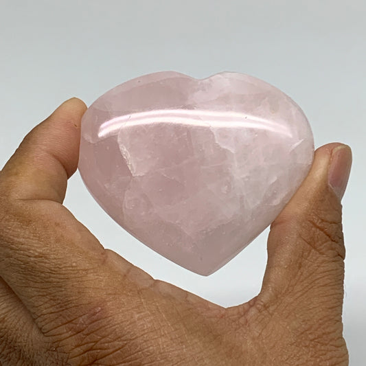 92.8g, 2.1"x2.4"x0.8",  Rose Quartz Heart Healing Crystal @Madagascar, B34566