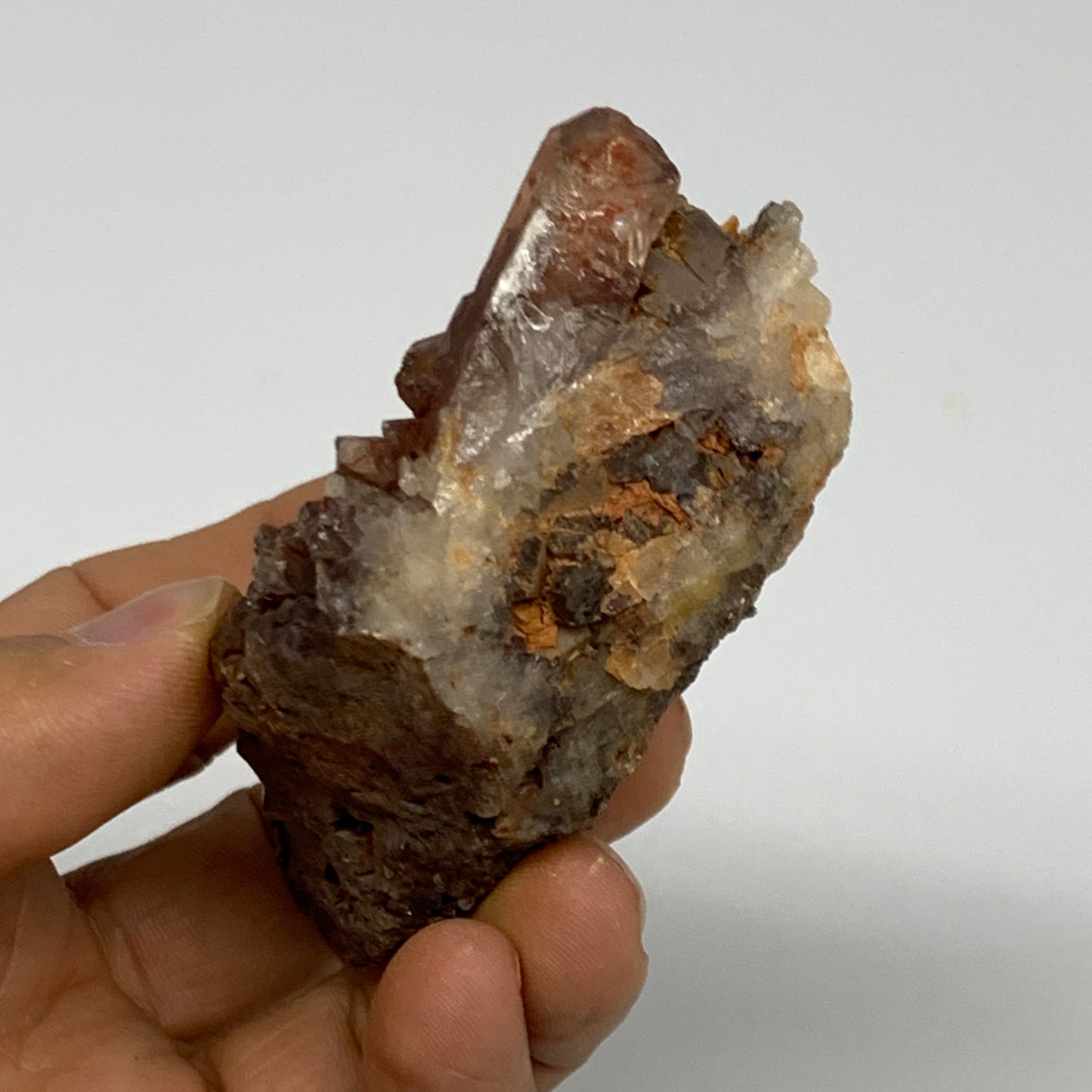 101.3g, 3"x1.8"x1.2", Orange Quartz Cluster Crystal Terminated @Brazil, B28918