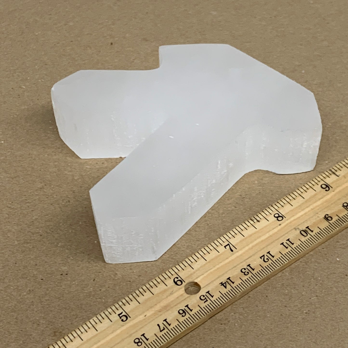 0.81 lbs, 4.2"x3.5"x1.1", Natural Selenite Crystals Carved,Home Decor, B35977