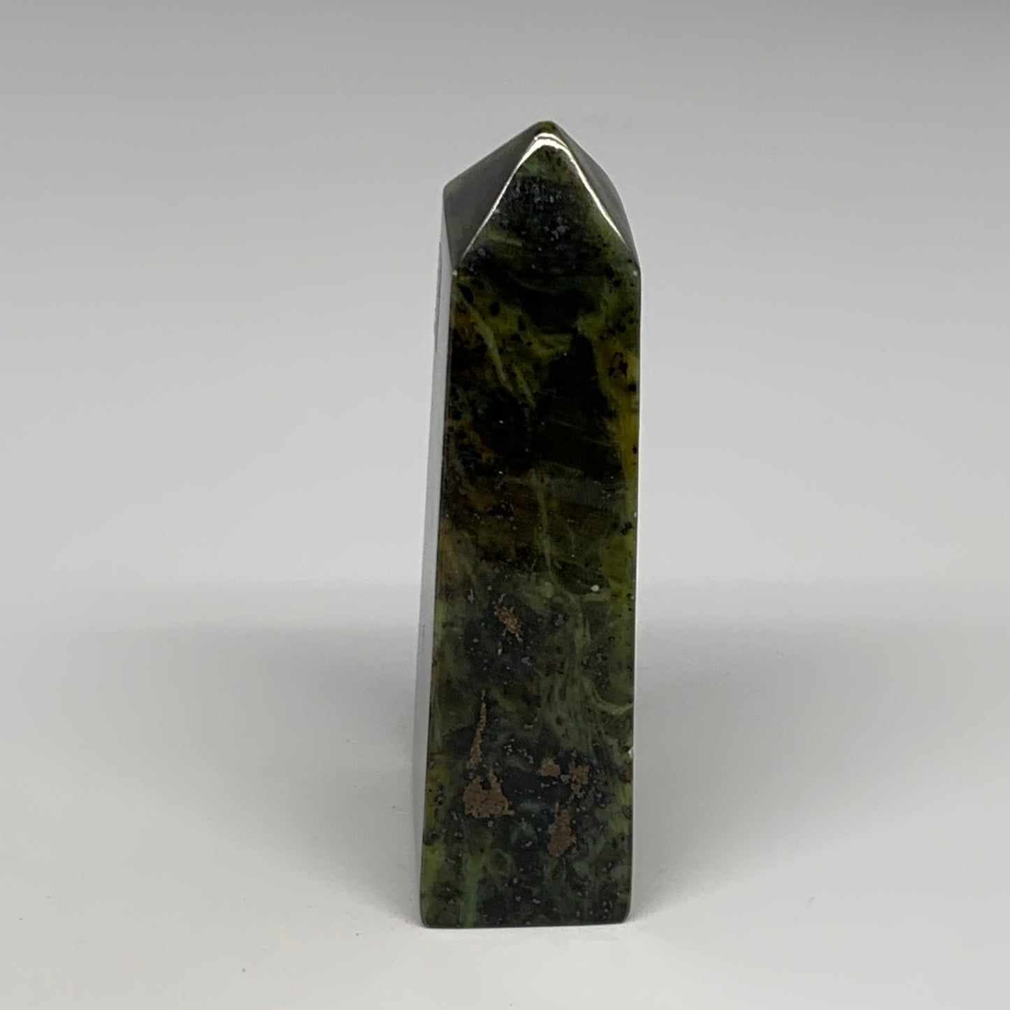 237.7g, 4.5"x1.5"x1.2", Serpentine Point Tower Obelisk Crystal @Pakistan, B29653