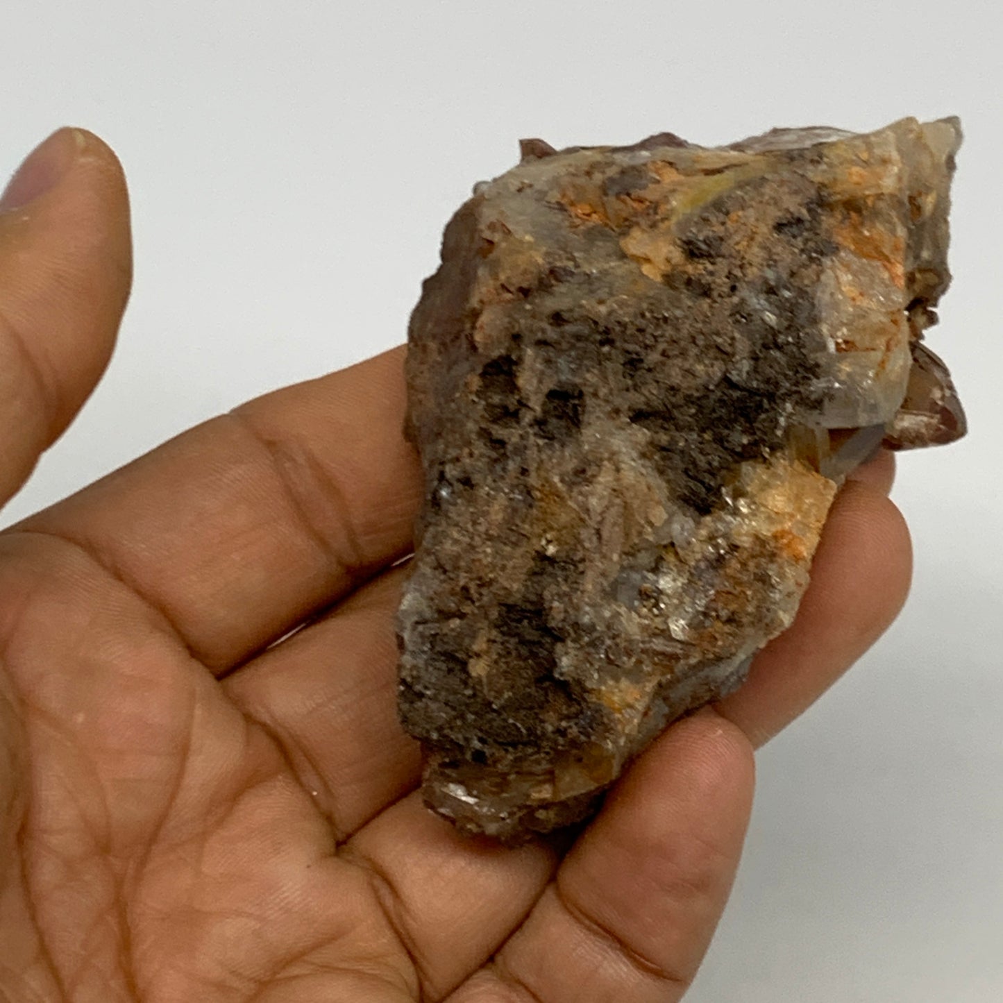 101.3g, 3"x1.8"x1.2", Orange Quartz Cluster Crystal Terminated @Brazil, B28918