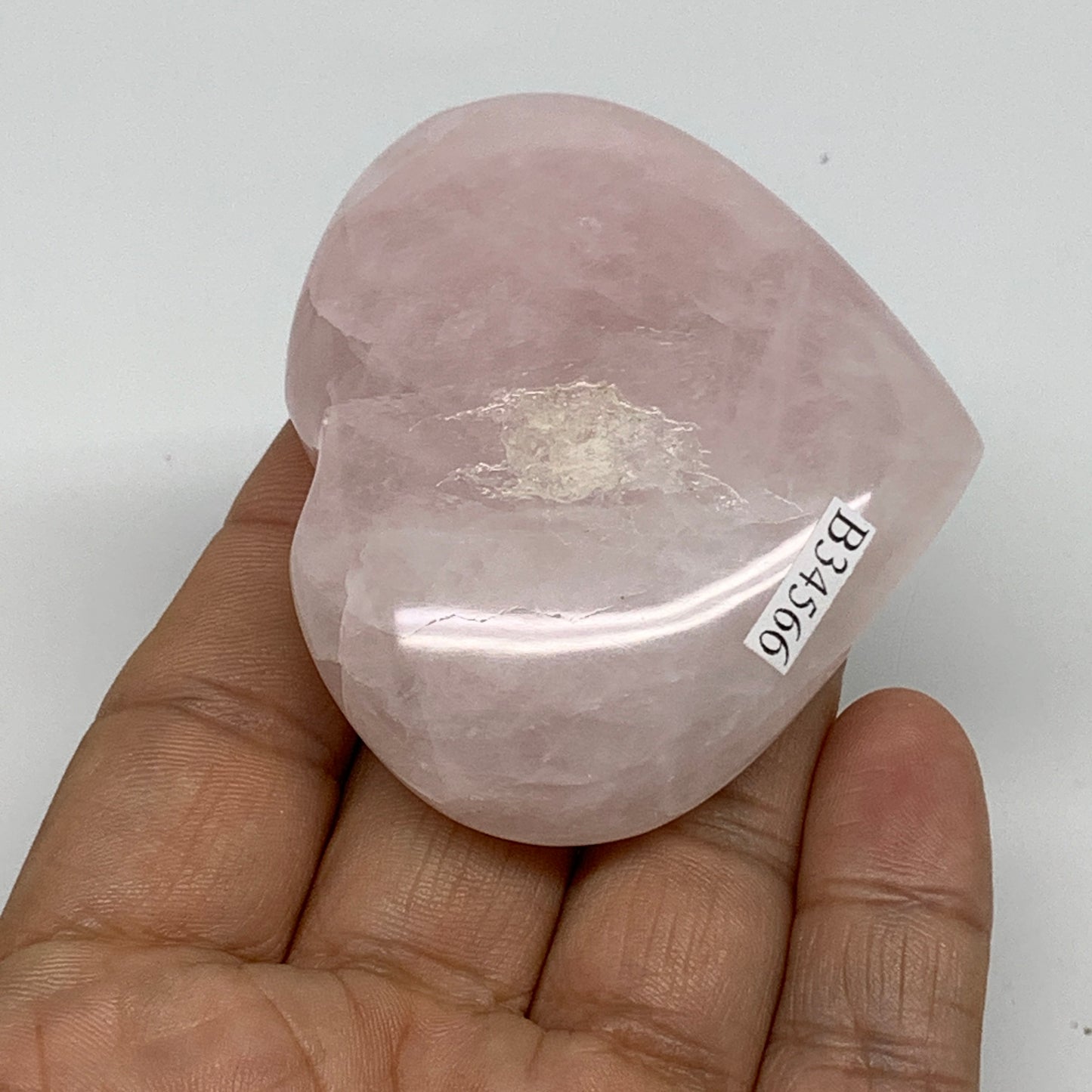 92.8g, 2.1"x2.4"x0.8",  Rose Quartz Heart Healing Crystal @Madagascar, B34566