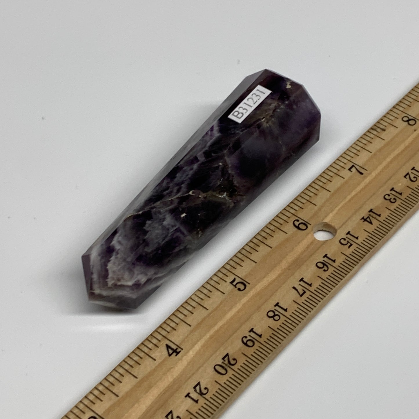 74.7g, 3.2"x0.9"x1", Natural Amethyst Tower Point Obelisk @Brazil, B31231