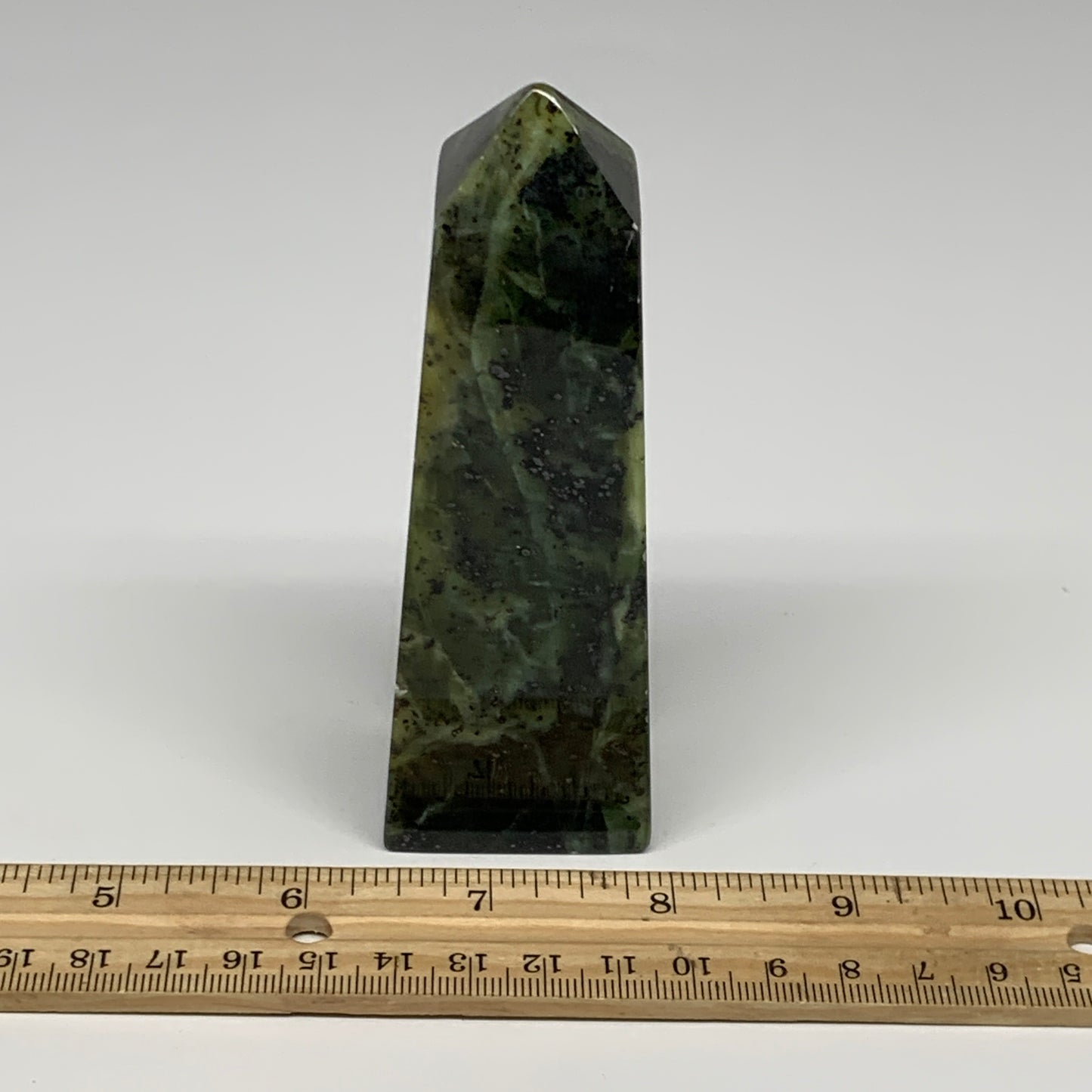 237.7g, 4.5"x1.5"x1.2", Serpentine Point Tower Obelisk Crystal @Pakistan, B29653