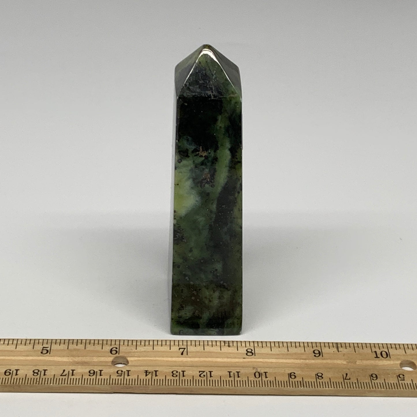 237.7g, 4.5"x1.5"x1.2", Serpentine Point Tower Obelisk Crystal @Pakistan, B29653