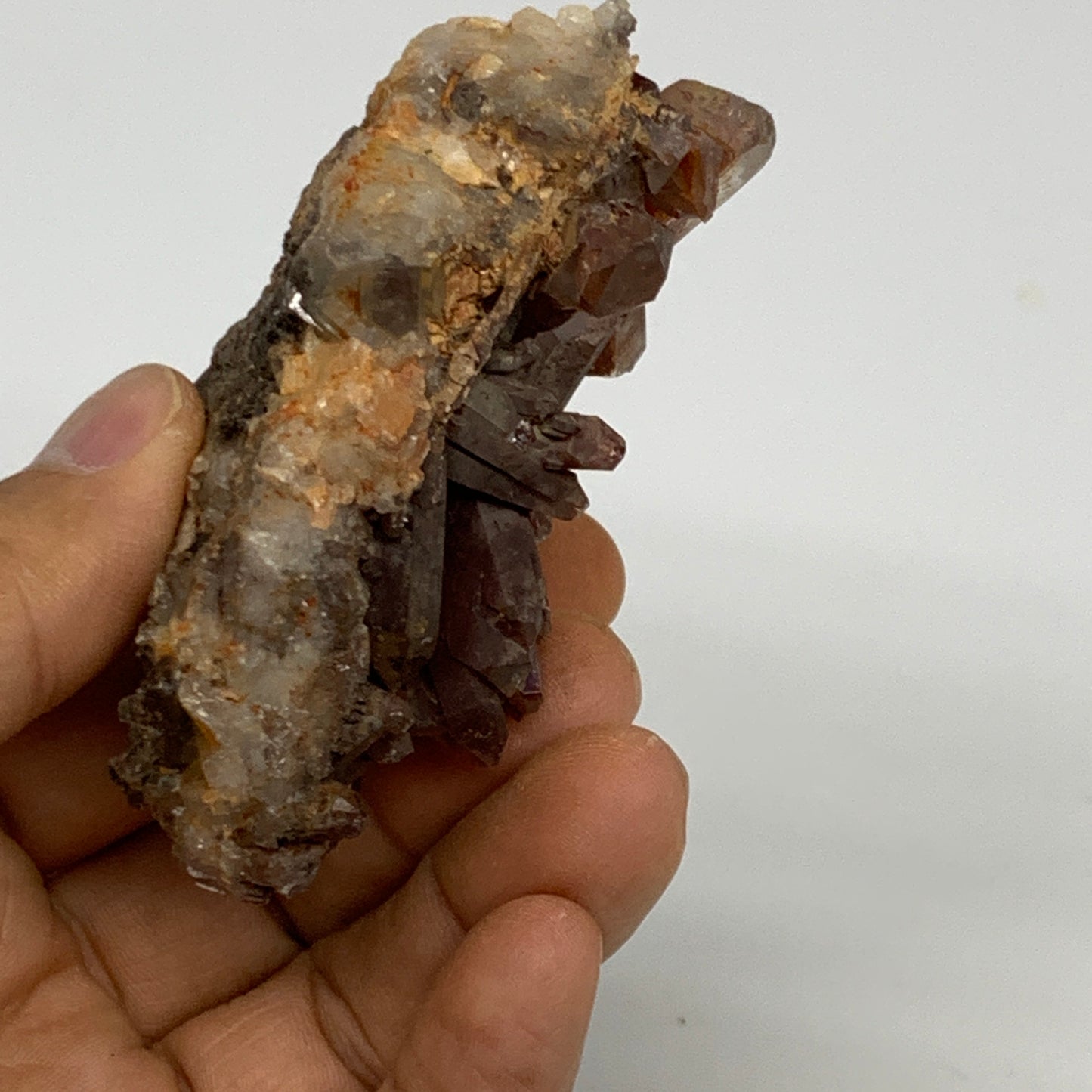 101.3g, 3"x1.8"x1.2", Orange Quartz Cluster Crystal Terminated @Brazil, B28918