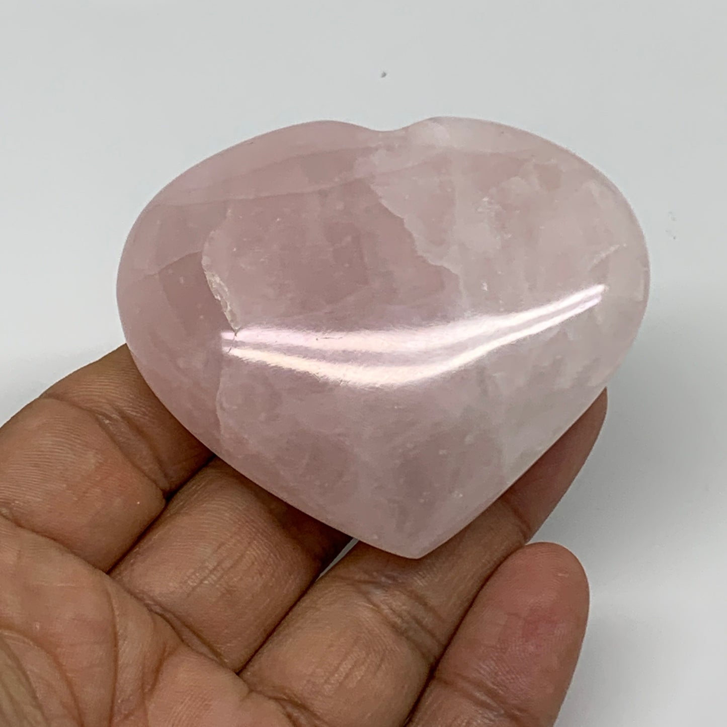 92.8g, 2.1"x2.4"x0.8",  Rose Quartz Heart Healing Crystal @Madagascar, B34566