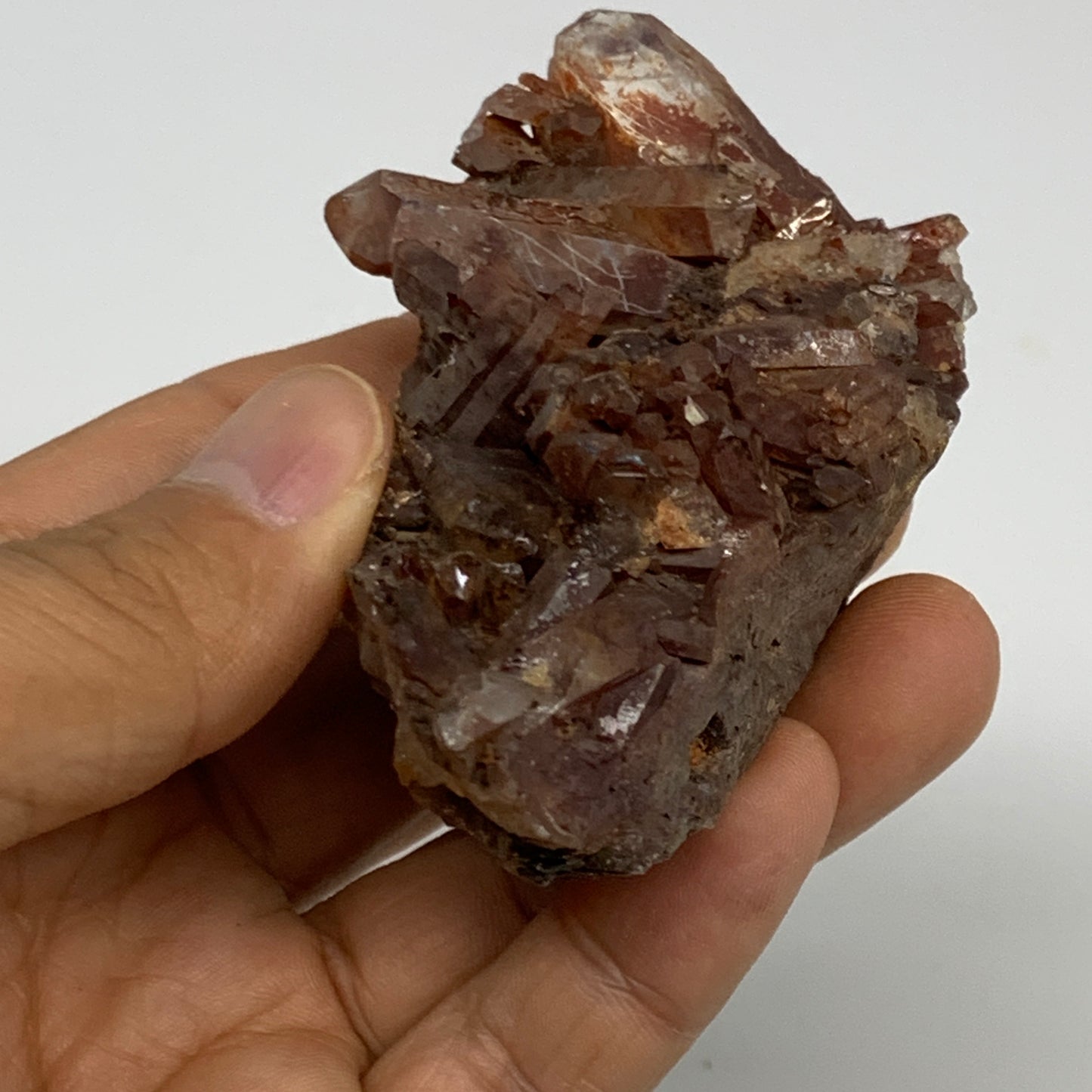 101.3g, 3"x1.8"x1.2", Orange Quartz Cluster Crystal Terminated @Brazil, B28918