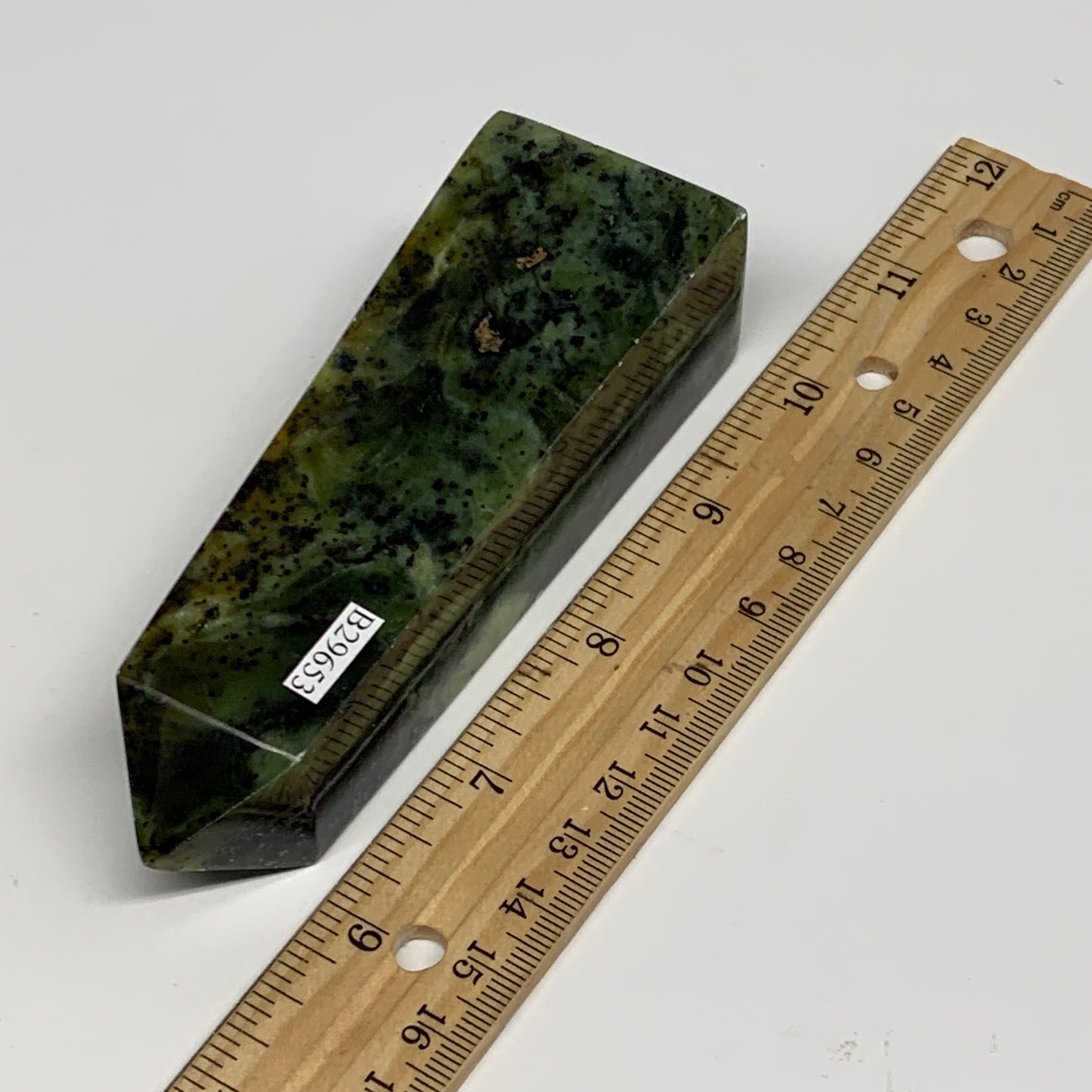 237.7g, 4.5"x1.5"x1.2", Serpentine Point Tower Obelisk Crystal @Pakistan, B29653