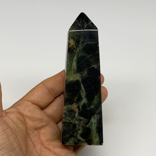 223.7g, 4.7"x1.5"x1.1", Serpentine Point Tower Obelisk Crystal @Pakistan, B29654
