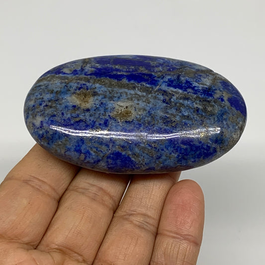 119.9g, 2.9"x1.7"x0.8", Natural Lapis Lazuli Palm Stone @Afghanistan, B36693