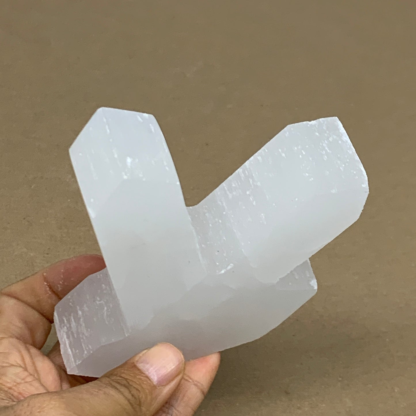 0.84 lbs, 4.4"x3.6"x1.2", Natural Selenite Crystals Carved,Home Decor, B35978