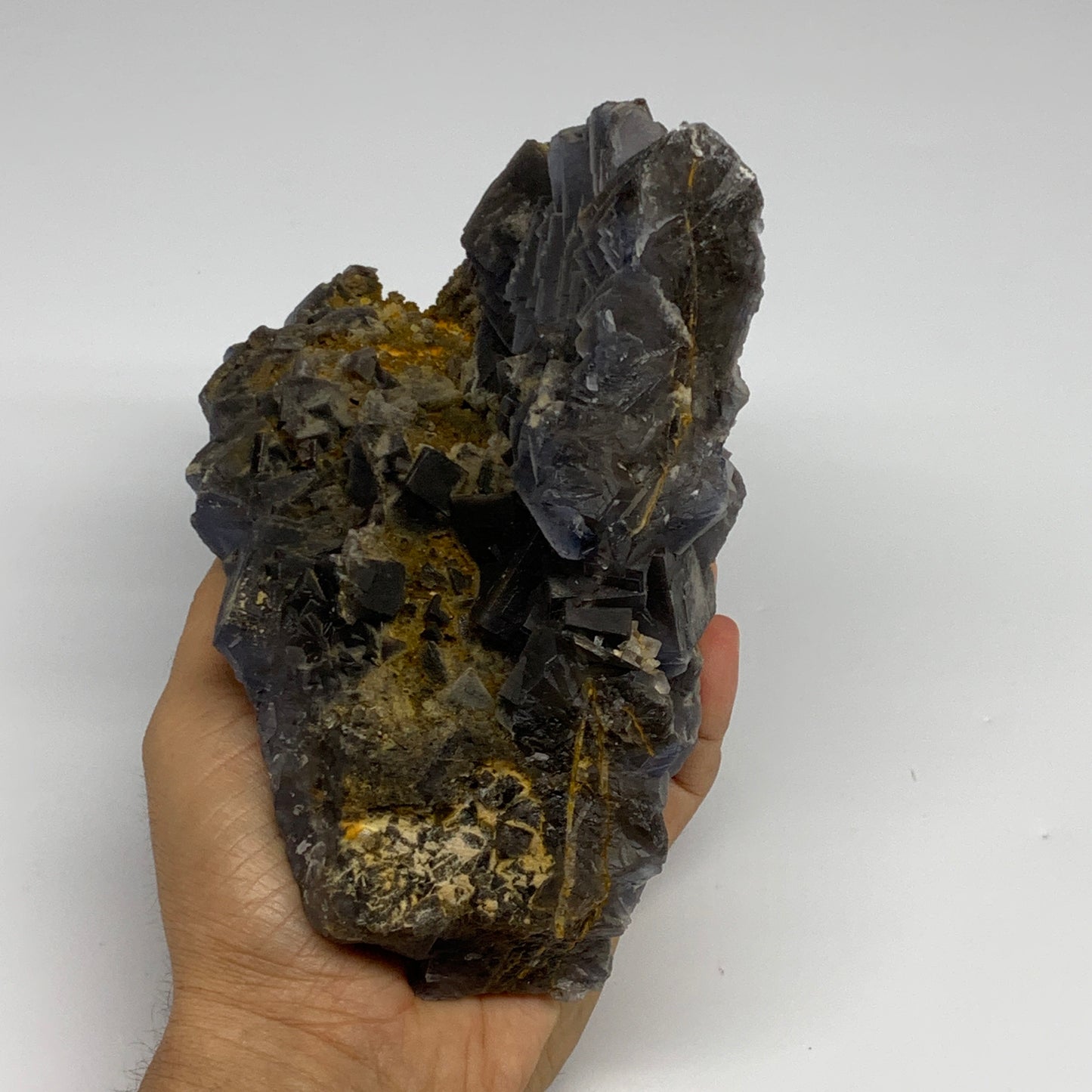 3.8 lbs, 5.5"x6.25"x3.3", Purple Fluorite Crystal Mineral Specimen @Pakistan, B2