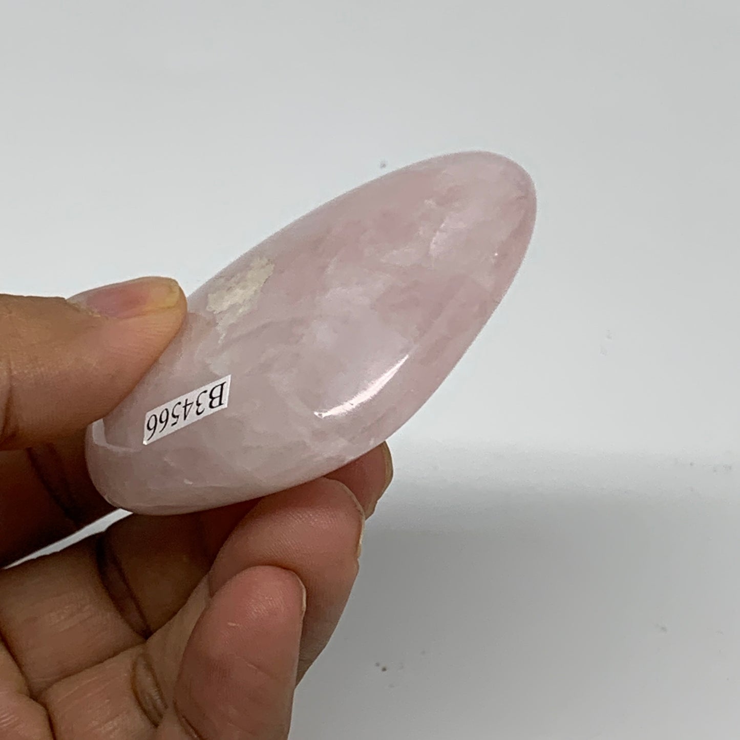 92.8g, 2.1"x2.4"x0.8",  Rose Quartz Heart Healing Crystal @Madagascar, B34566