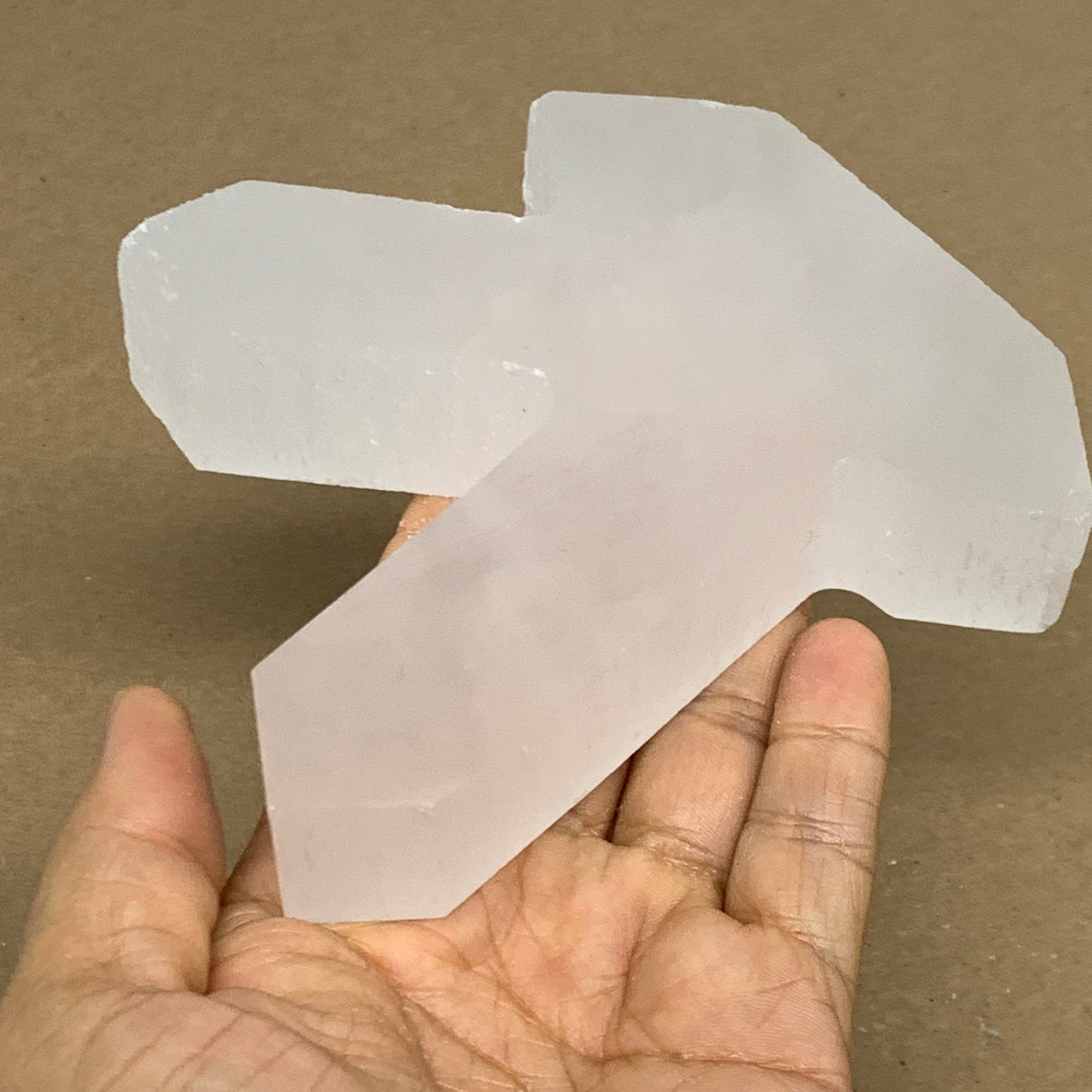 0.84 lbs, 4.4"x3.6"x1.2", Natural Selenite Crystals Carved,Home Decor, B35978
