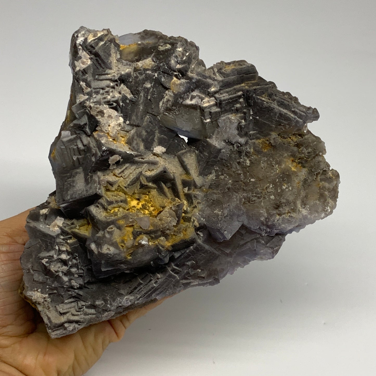 3.8 lbs, 5.5"x6.25"x3.3", Purple Fluorite Crystal Mineral Specimen @Pakistan, B2