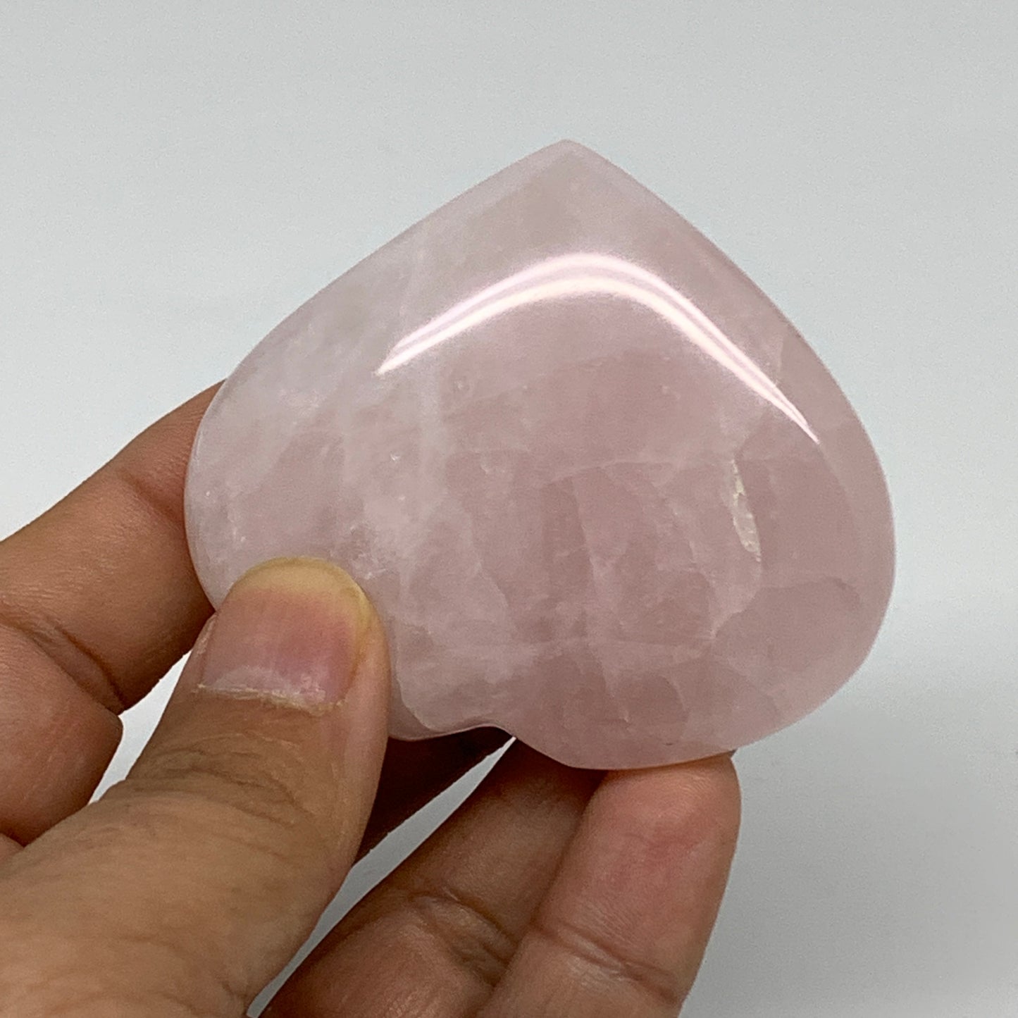 92.8g, 2.1"x2.4"x0.8",  Rose Quartz Heart Healing Crystal @Madagascar, B34566