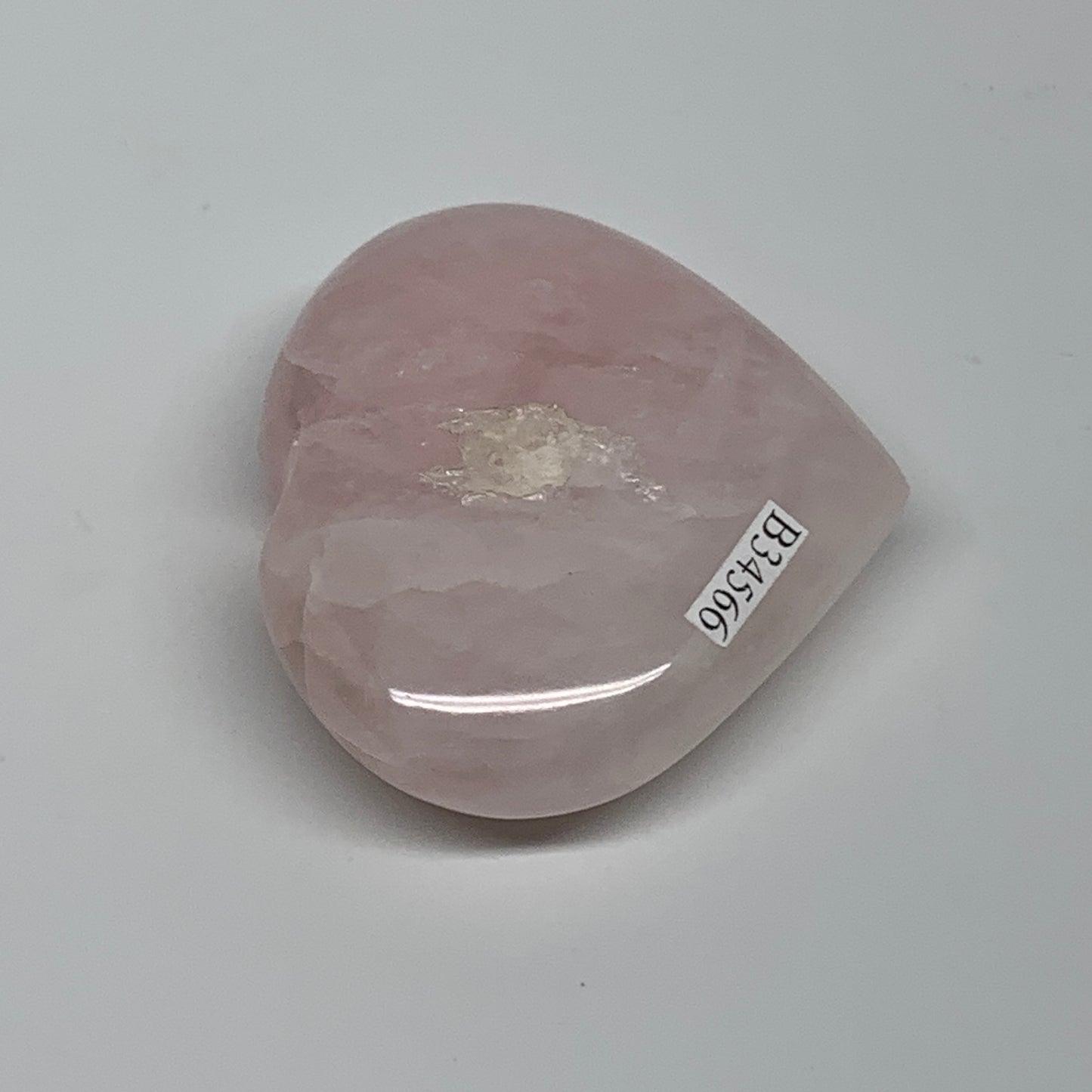92.8g, 2.1"x2.4"x0.8",  Rose Quartz Heart Healing Crystal @Madagascar, B34566
