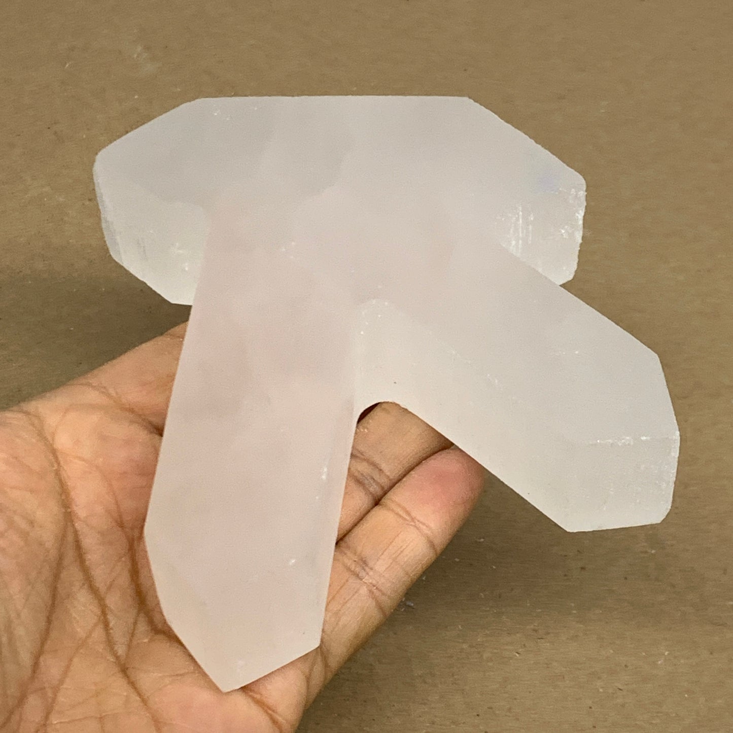 0.84 lbs, 4.4"x3.6"x1.2", Natural Selenite Crystals Carved,Home Decor, B35978