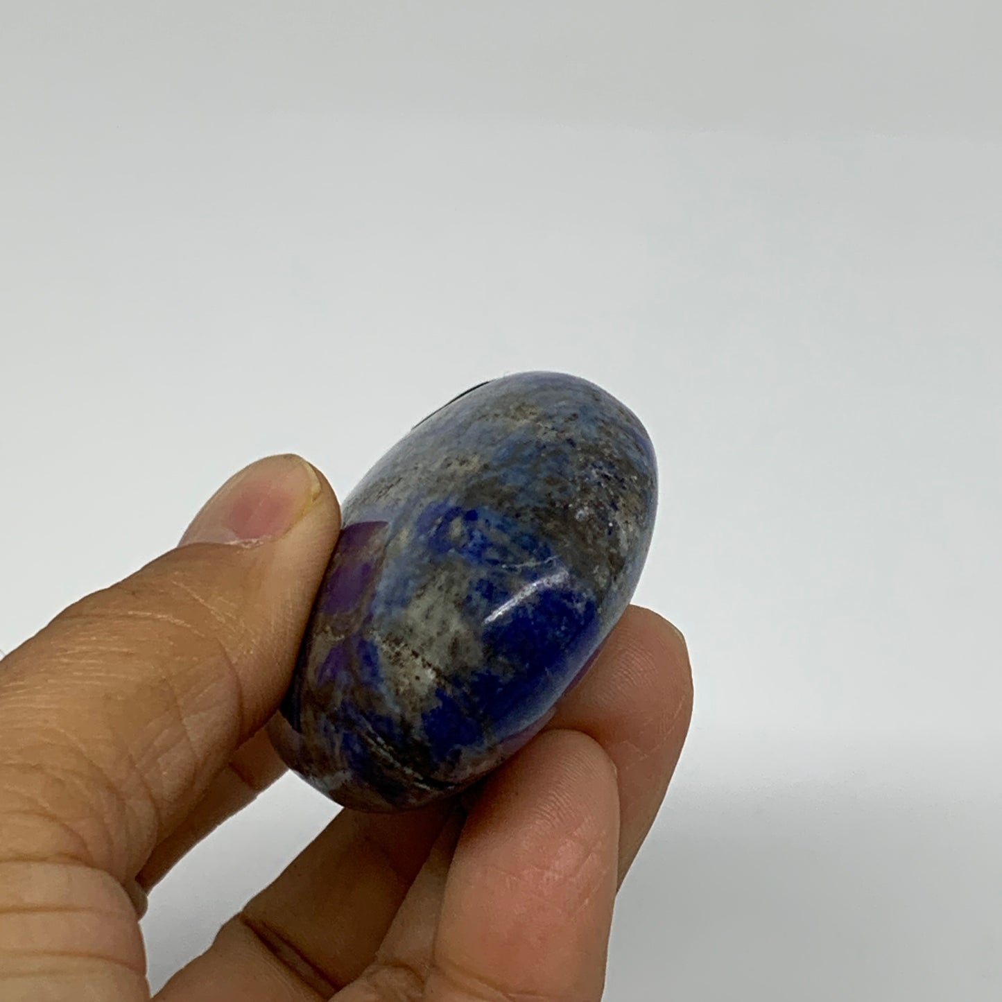 119.9g, 2.9"x1.7"x0.8", Natural Lapis Lazuli Palm Stone @Afghanistan, B36693