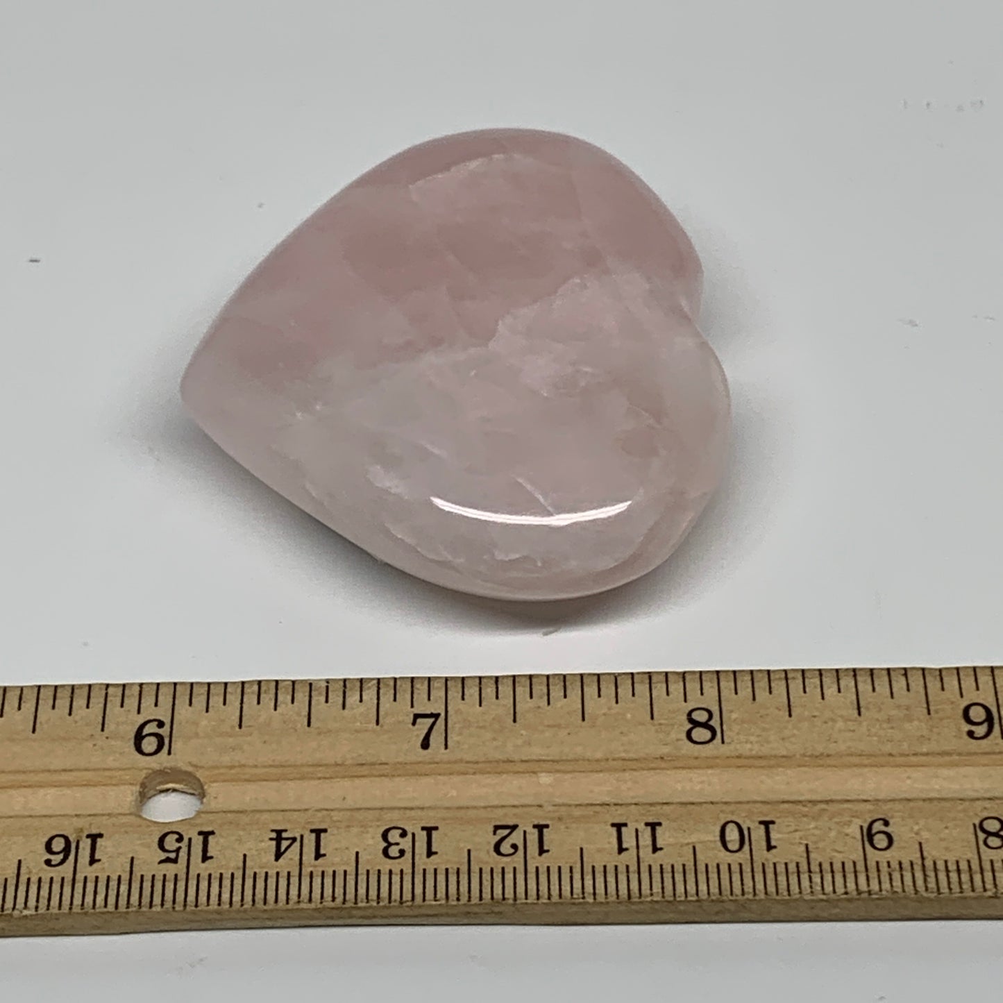 92.8g, 2.1"x2.4"x0.8",  Rose Quartz Heart Healing Crystal @Madagascar, B34566