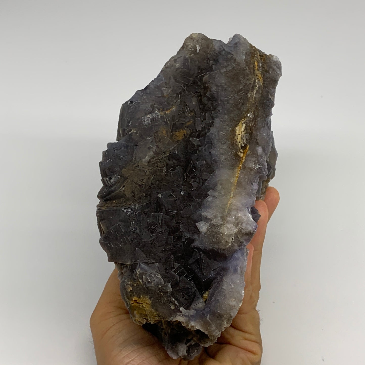 3.8 lbs, 5.5"x6.25"x3.3", Purple Fluorite Crystal Mineral Specimen @Pakistan, B2