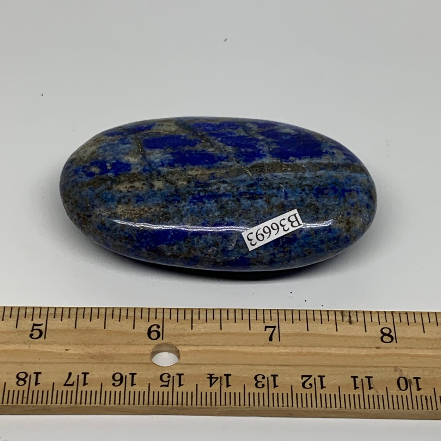 119.9g, 2.9"x1.7"x0.8", Natural Lapis Lazuli Palm Stone @Afghanistan, B36693
