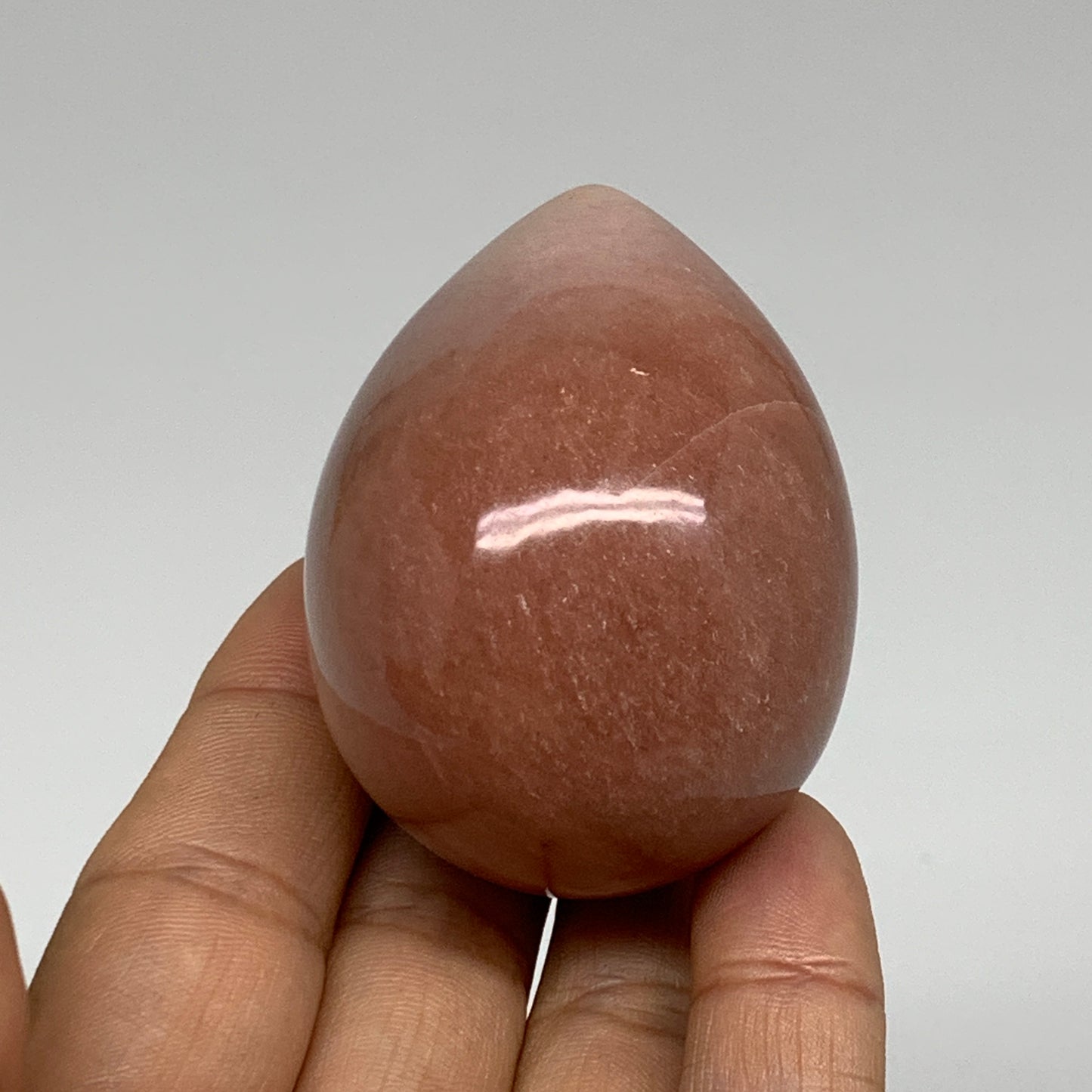 140g, 2.2"x1.7", Natural Red Aventurine Egg Polished Gemstone, B35340