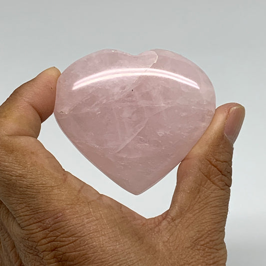 89.5g, 2.1"x2.4"x0.8",  Rose Quartz Heart Healing Crystal @Madagascar, B34567