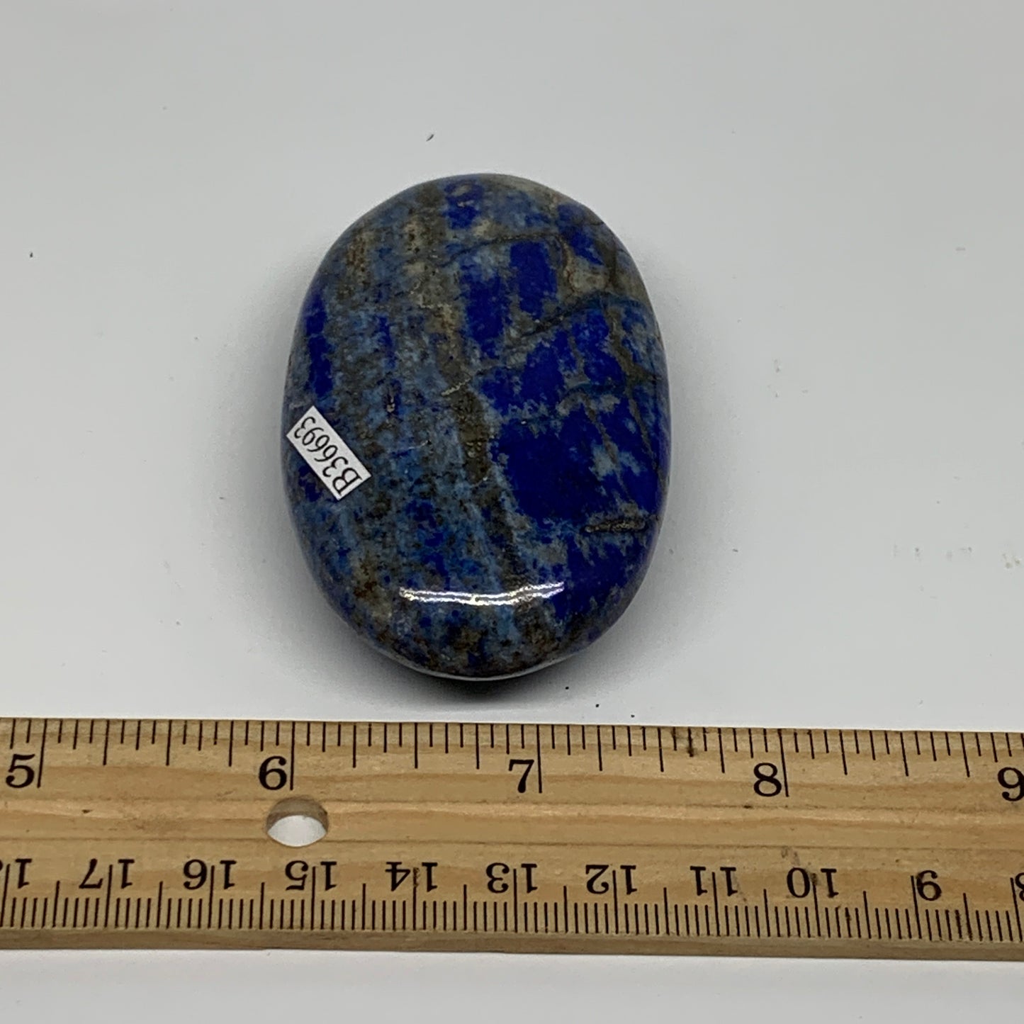 119.9g, 2.9"x1.7"x0.8", Natural Lapis Lazuli Palm Stone @Afghanistan, B36693