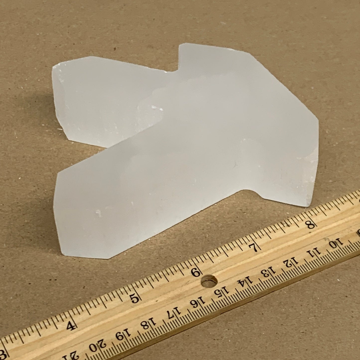0.84 lbs, 4.4"x3.6"x1.2", Natural Selenite Crystals Carved,Home Decor, B35978