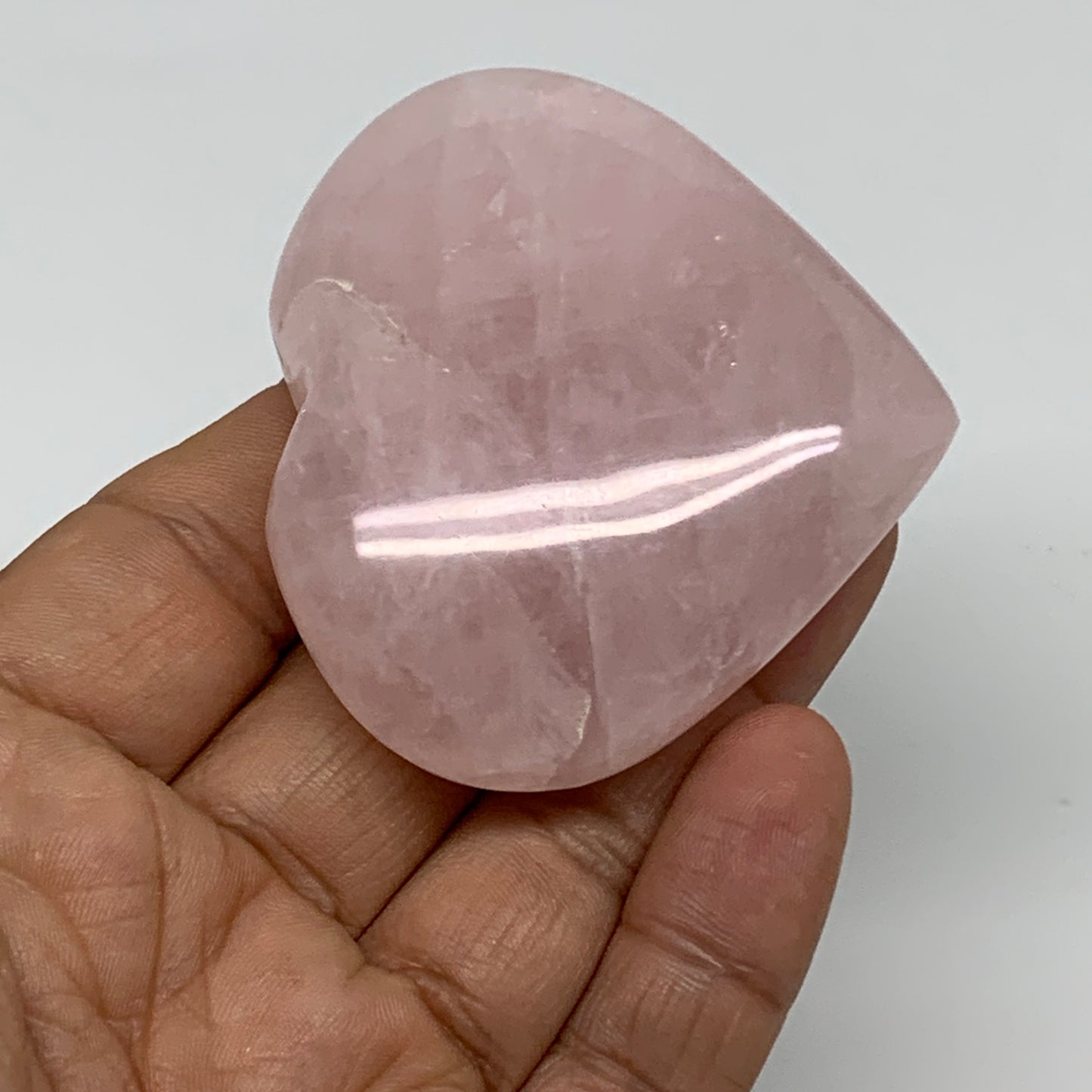 89.5g, 2.1"x2.4"x0.8",  Rose Quartz Heart Healing Crystal @Madagascar, B34567