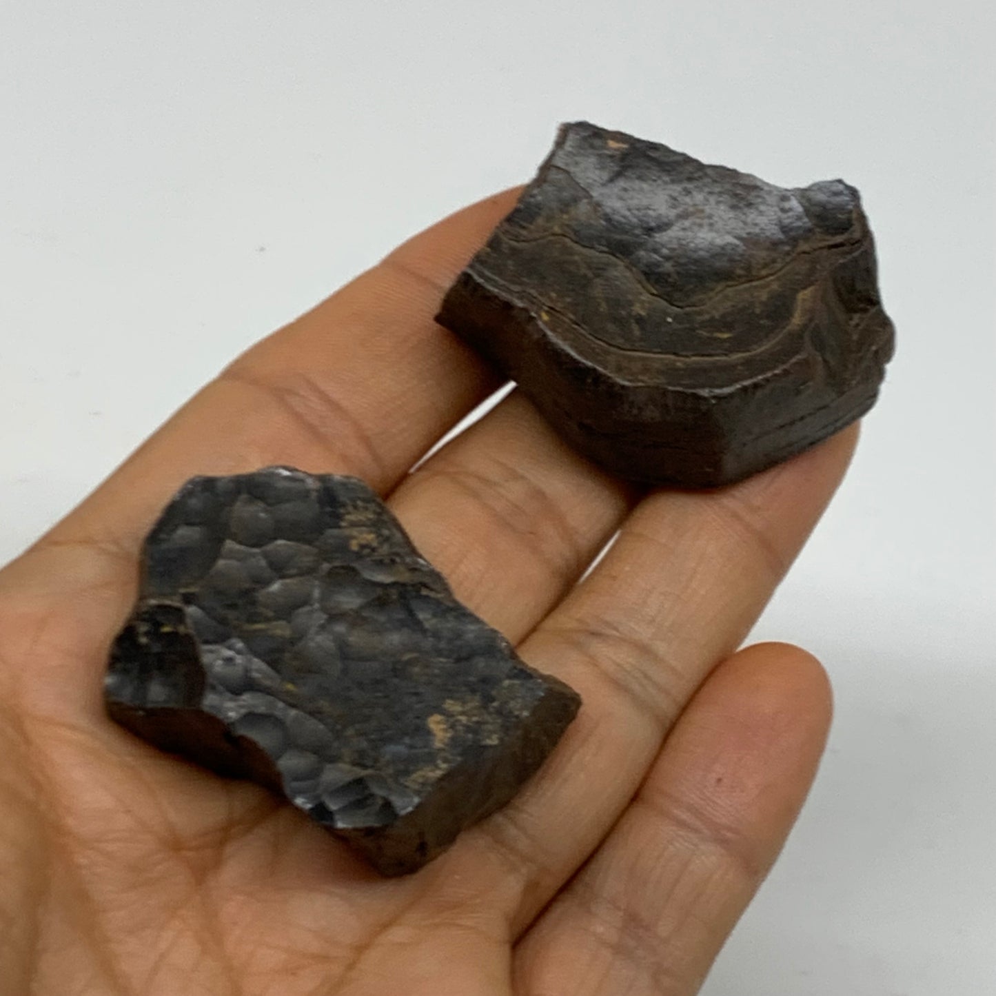 109.9g, 1.6" - 1.6", 2 pcs, Rough Hematite Botryoidal Mineral Crystal, B38461