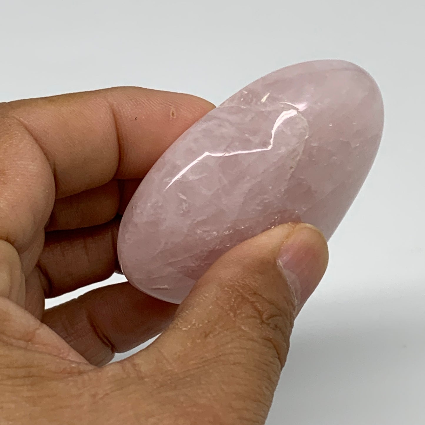 89.5g, 2.1"x2.4"x0.8",  Rose Quartz Heart Healing Crystal @Madagascar, B34567