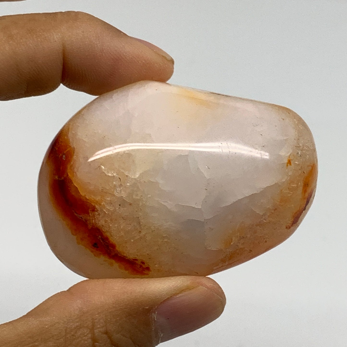 189.9g, 2.2"-2.4", 2pcs, Red Carnelian Palm-Stone Gem Crystal Polished, B37604