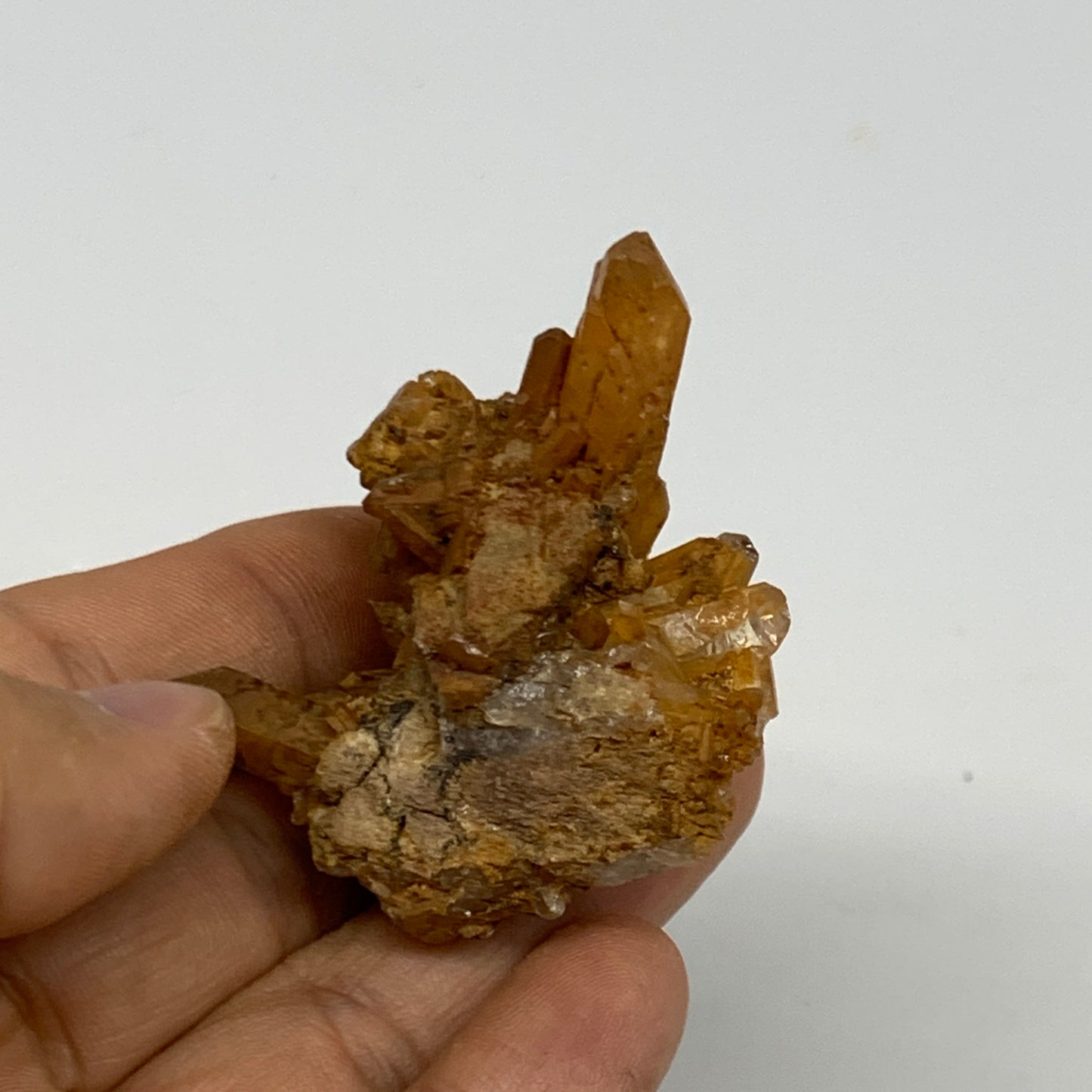 46.8g, 2"x2"x1.1", Orange Quartz Cluster Crystal Terminated @Brazil, B28920
