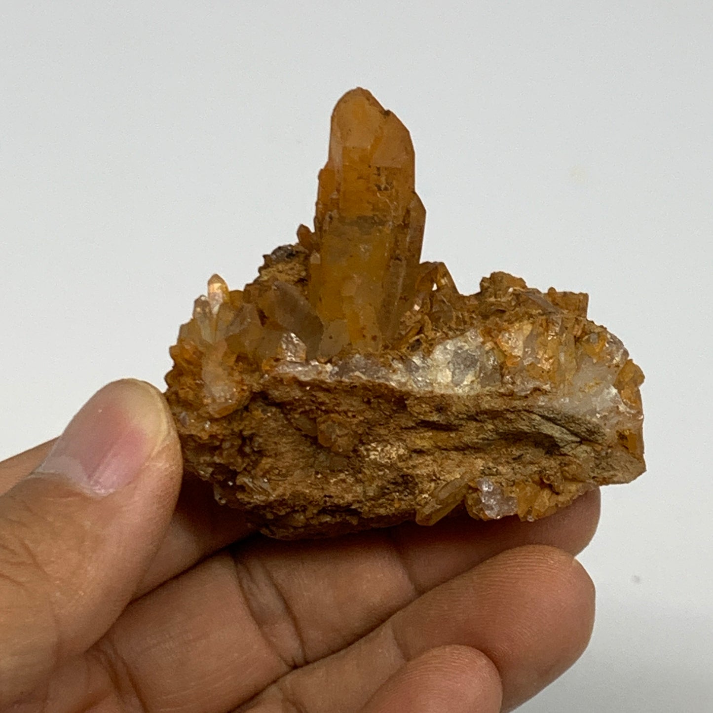 46.8g, 2"x2"x1.1", Orange Quartz Cluster Crystal Terminated @Brazil, B28920