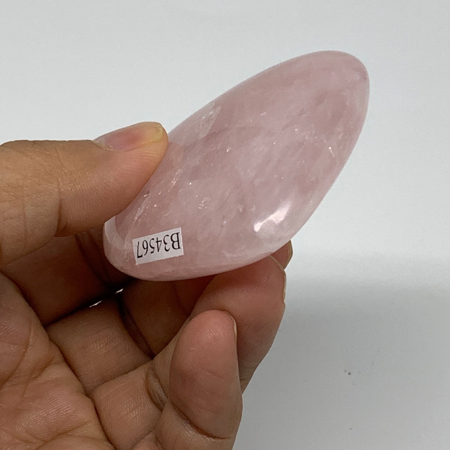 89.5g, 2.1"x2.4"x0.8",  Rose Quartz Heart Healing Crystal @Madagascar, B34567