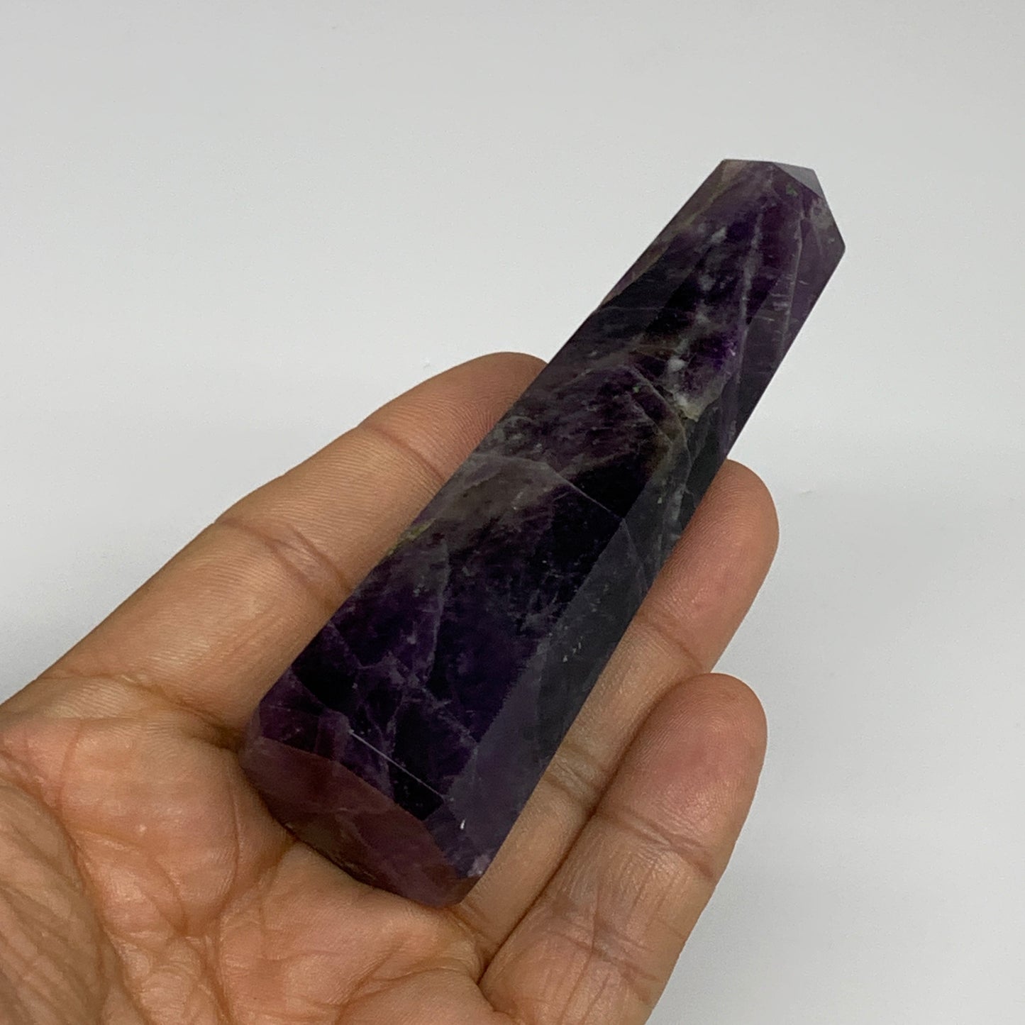 107.9g,  3.8"x1.1", Natural Amethyst Tower Point Obelisk @Brazil, B31233