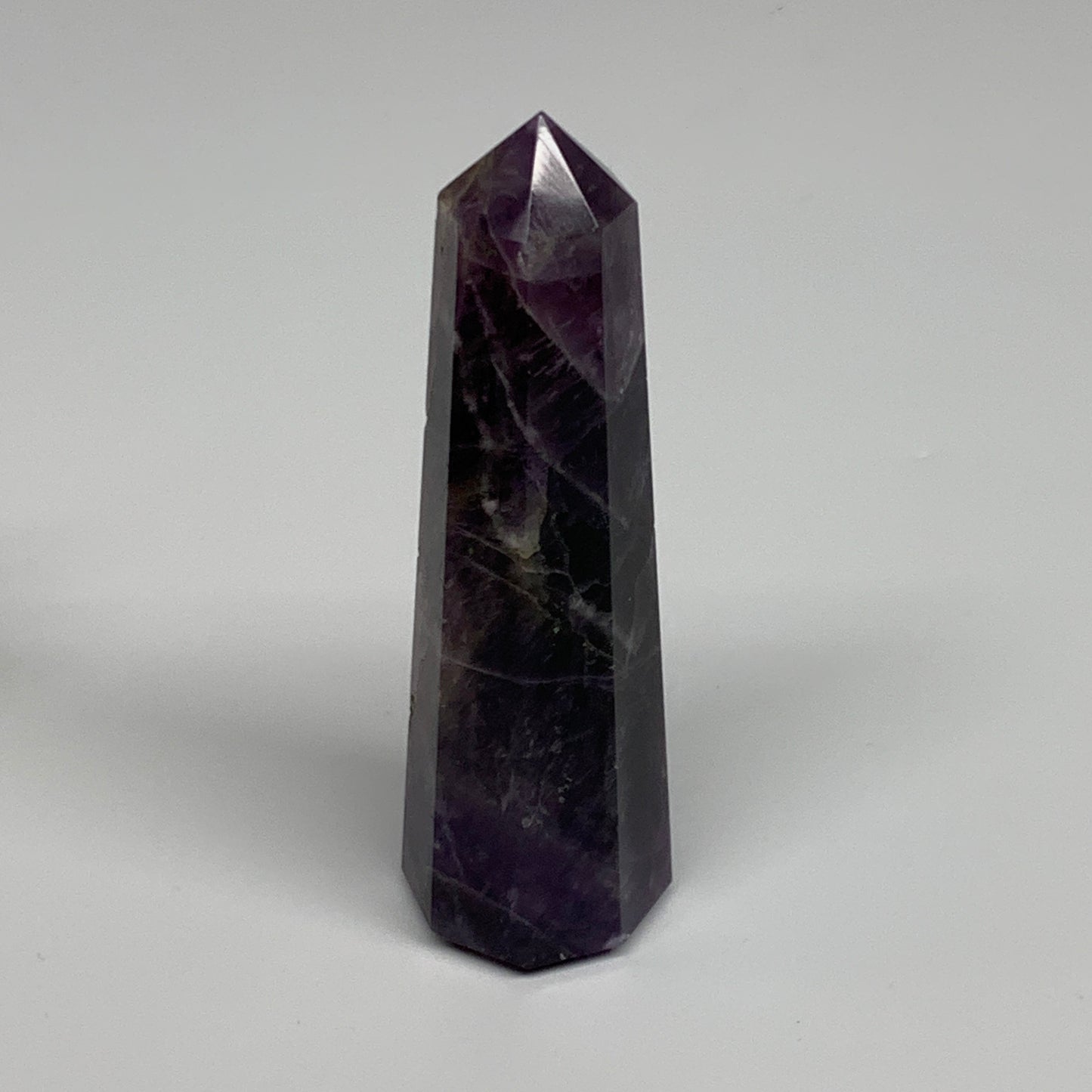 107.9g,  3.8"x1.1", Natural Amethyst Tower Point Obelisk @Brazil, B31233
