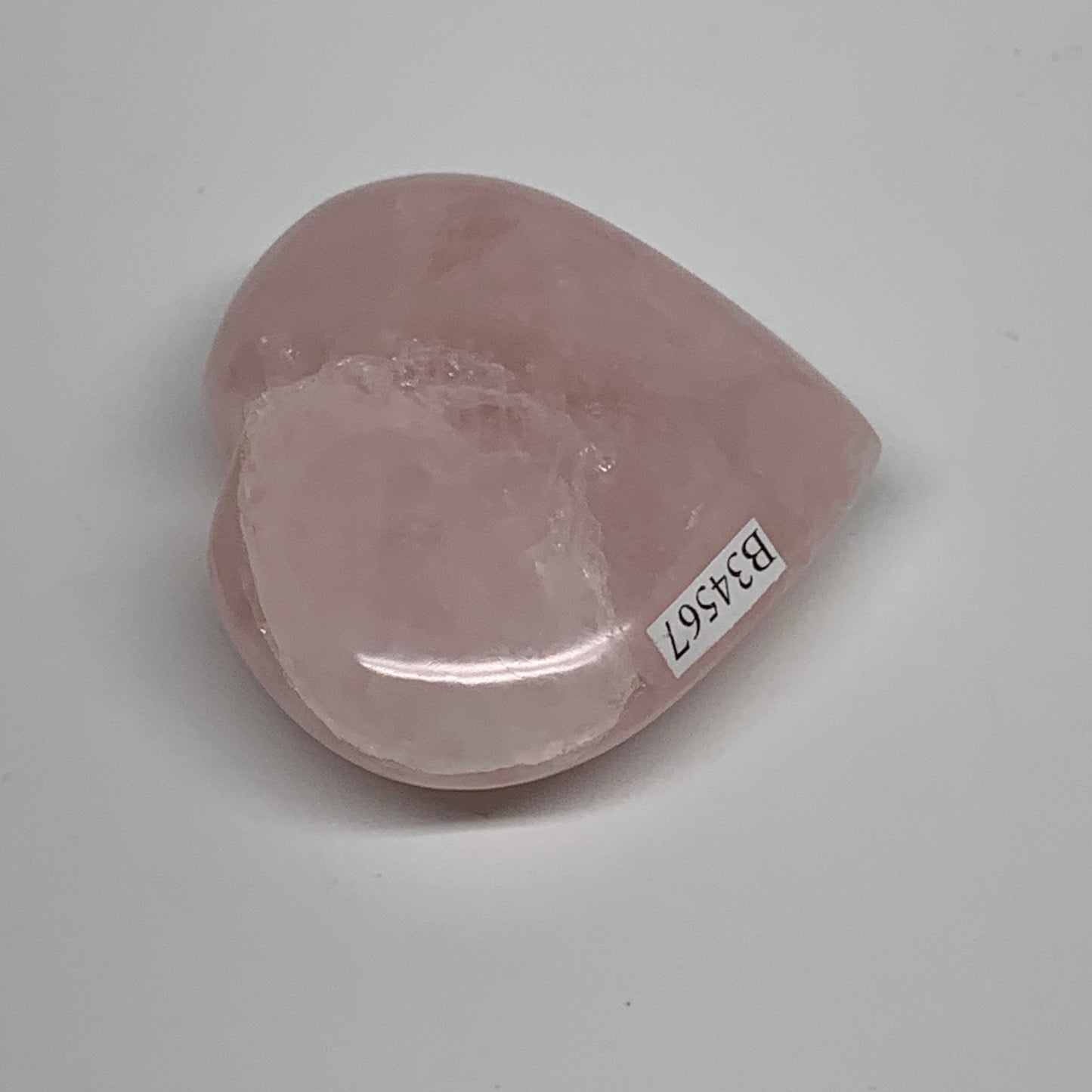 89.5g, 2.1"x2.4"x0.8",  Rose Quartz Heart Healing Crystal @Madagascar, B34567