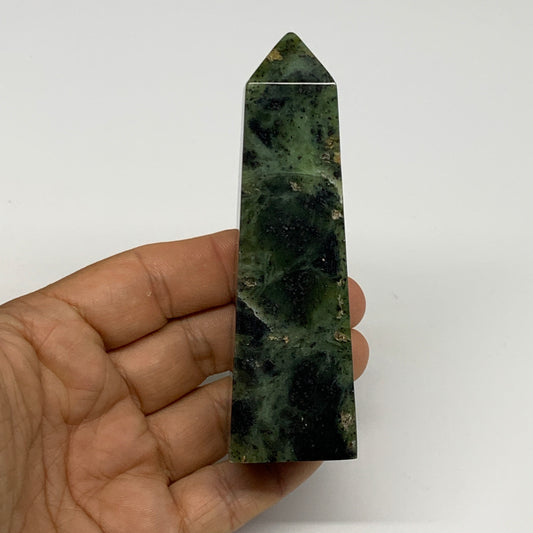 147.6g, 3.9"x1.2"x1.1", Serpentine Point Tower Obelisk Crystal @Pakistan, B29656