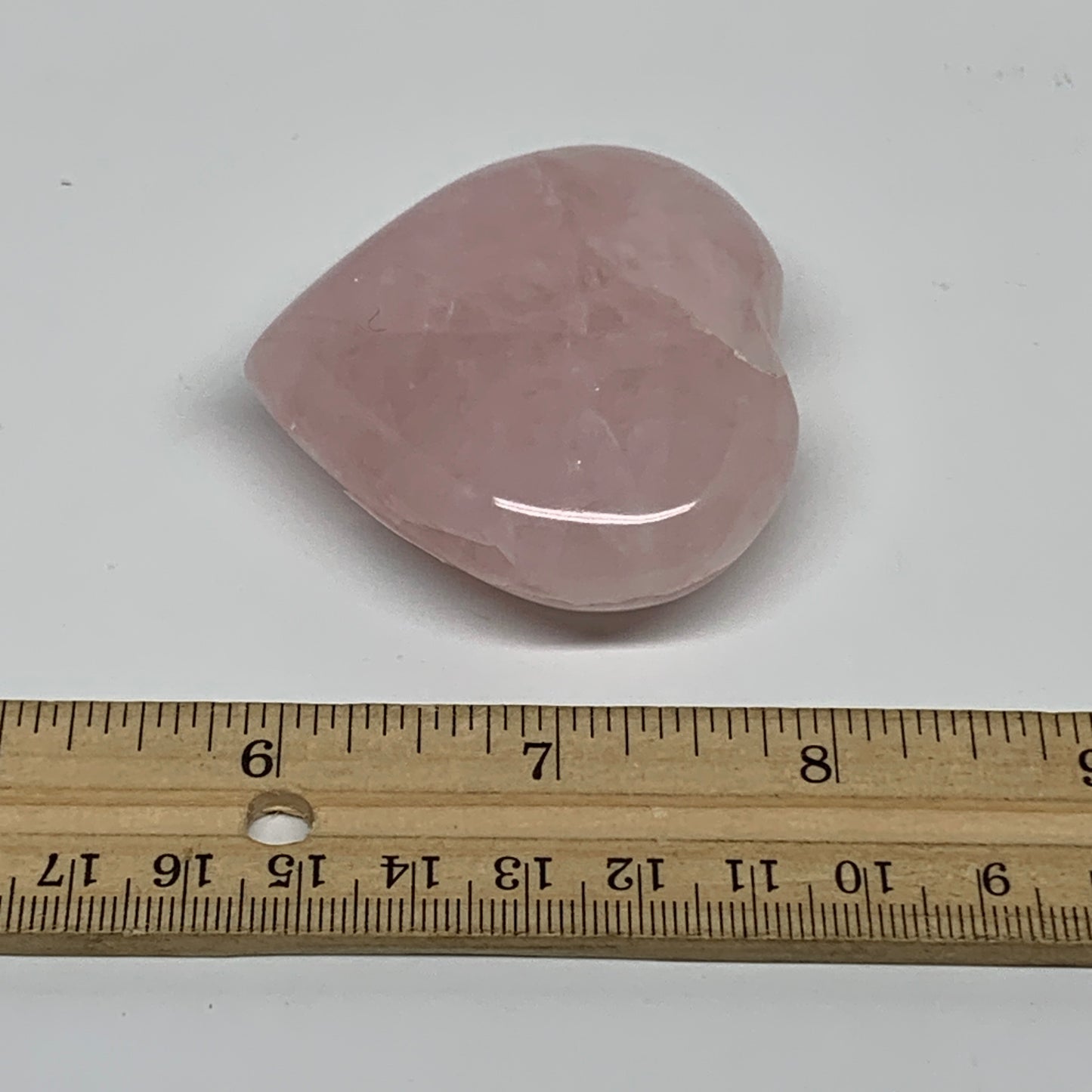 89.5g, 2.1"x2.4"x0.8",  Rose Quartz Heart Healing Crystal @Madagascar, B34567